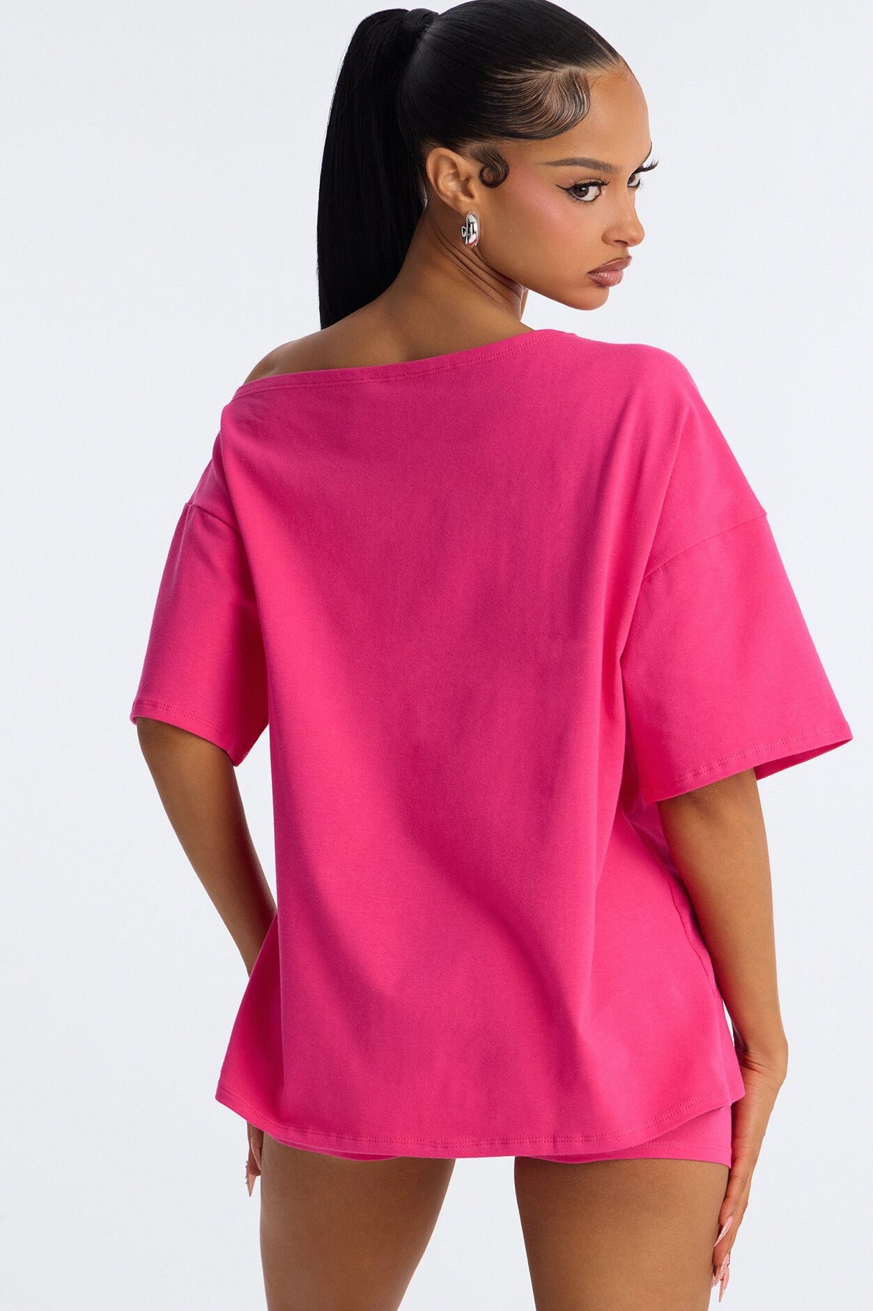 So Chill Off Shoulder Short Set - Pink