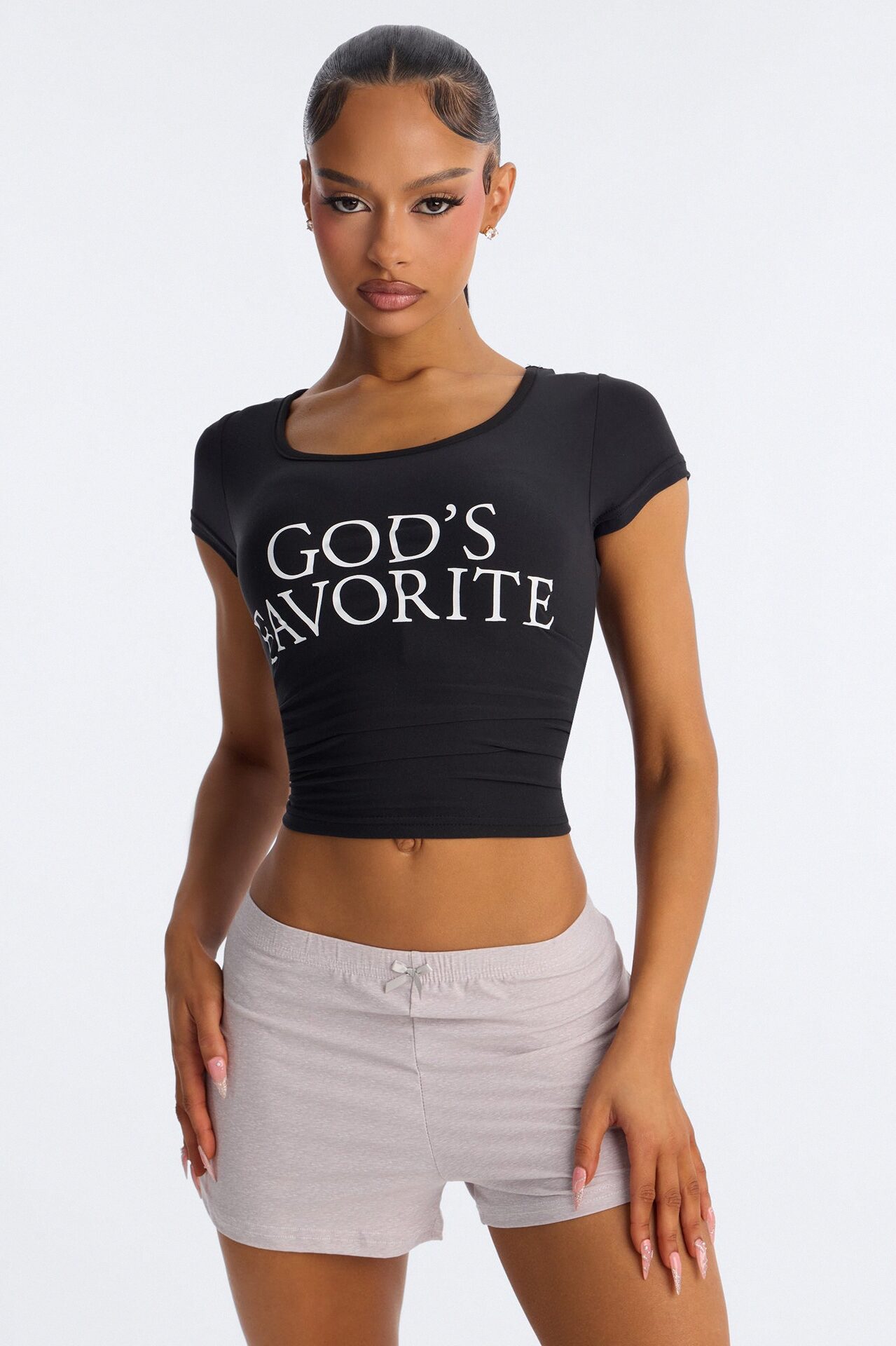 God's Favorite PJ Short Set - Black/Grey