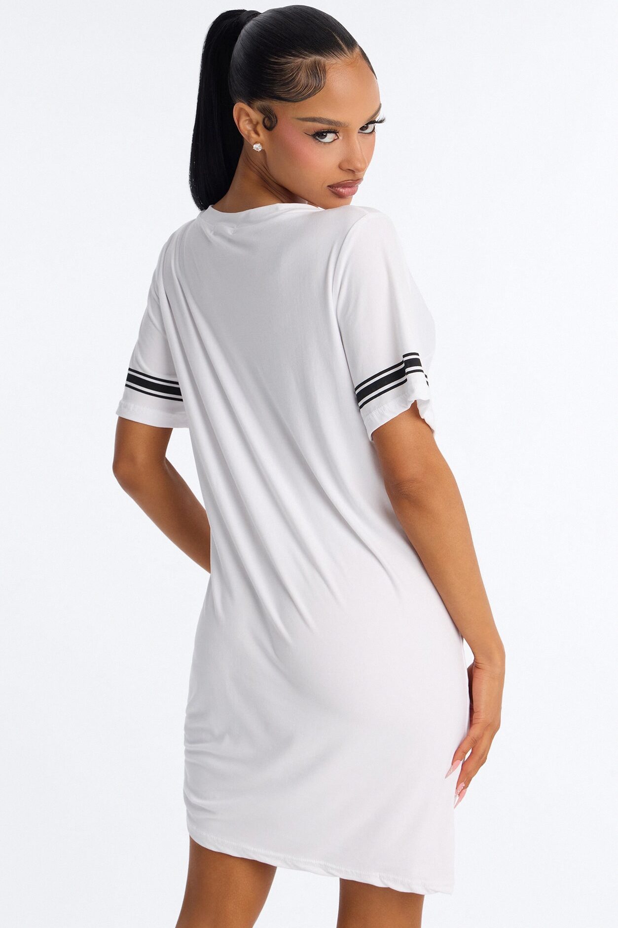 Mom Life Varsity PJ Dorm Shirt - White/Black