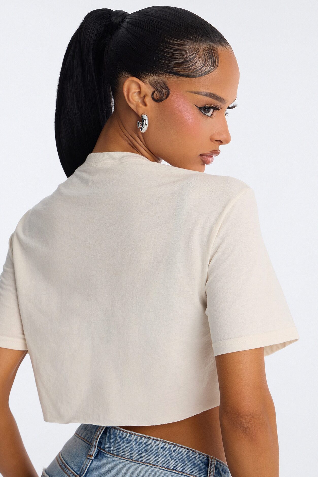 Liberty Motors Ultra Cropped Tee - Taupe