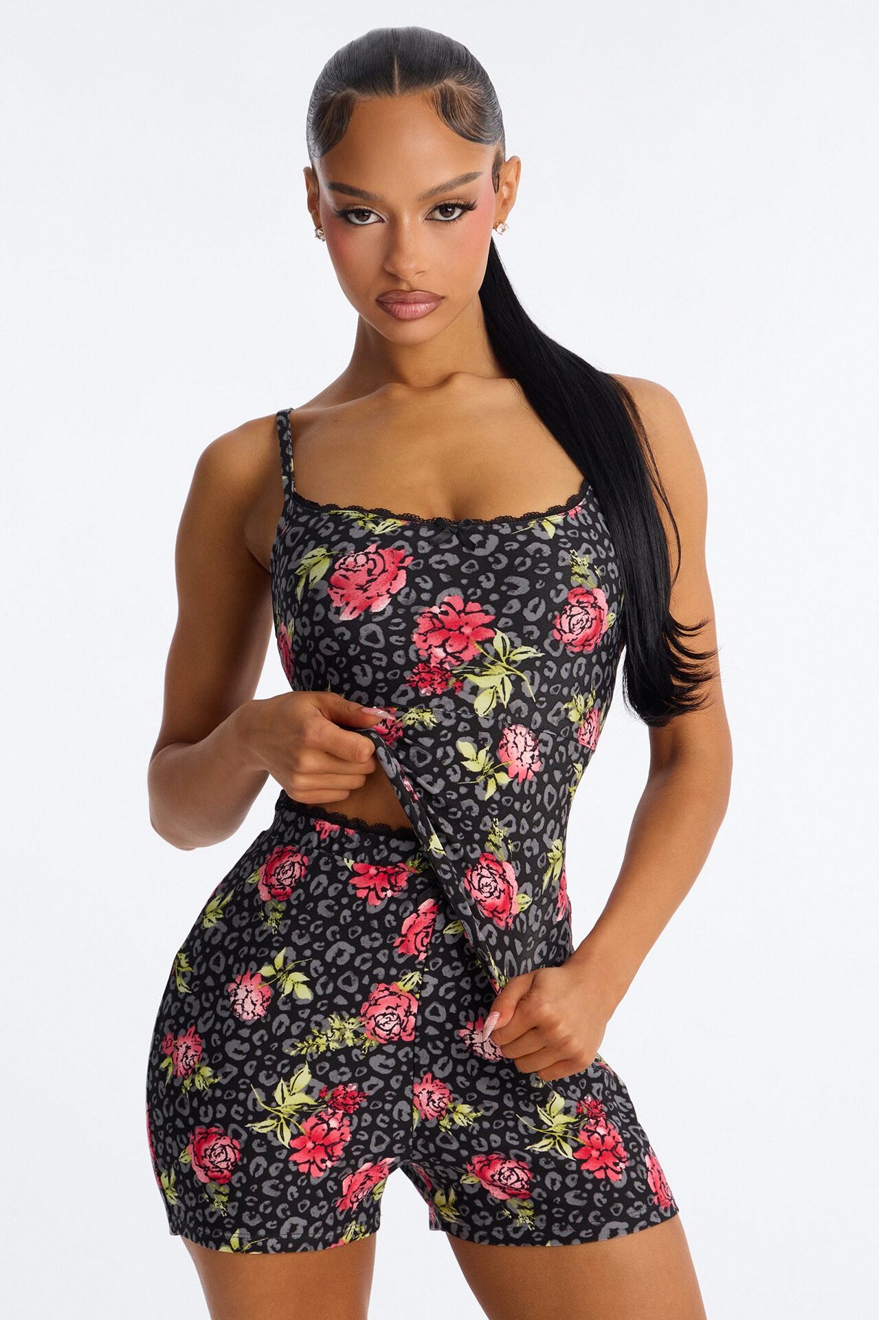 Cuddle Me Close Cami PJ Short Set - Red/combo