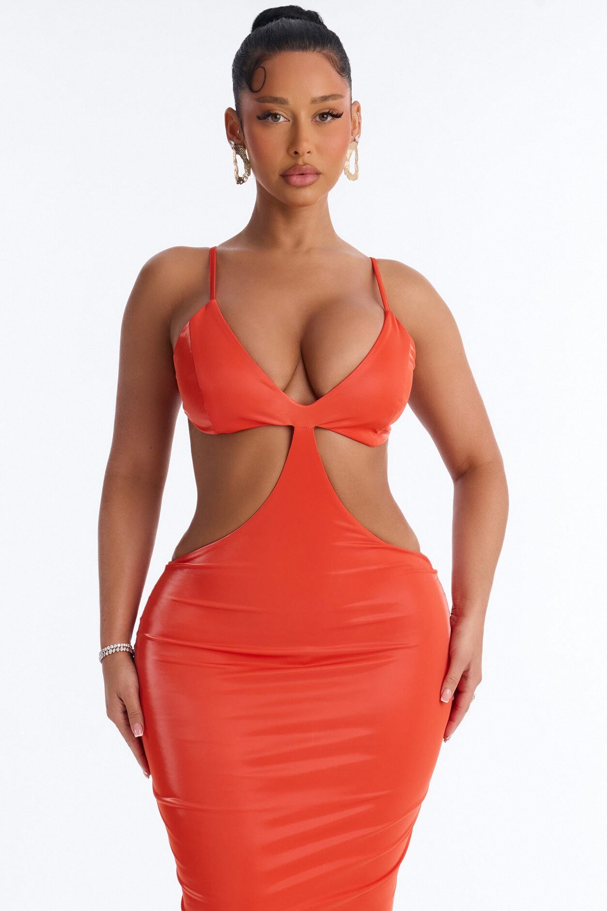 Supreme Heartbreaker Cut Out Maxi Dress - Orange