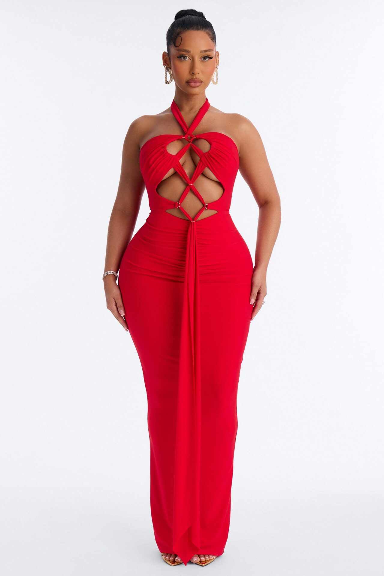 Baylee Strappy Maxi Dress - Red