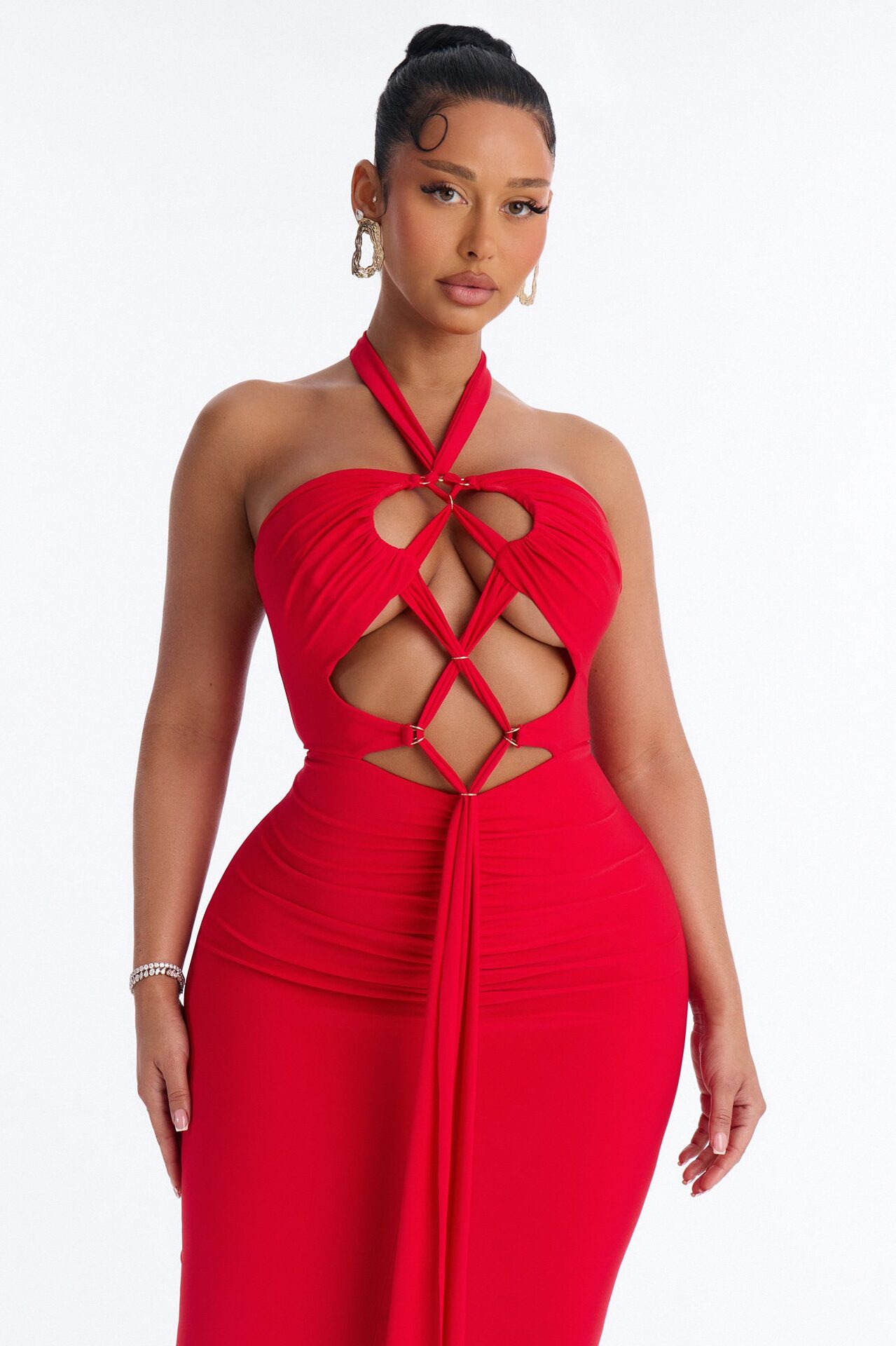 Baylee Strappy Maxi Dress - Red