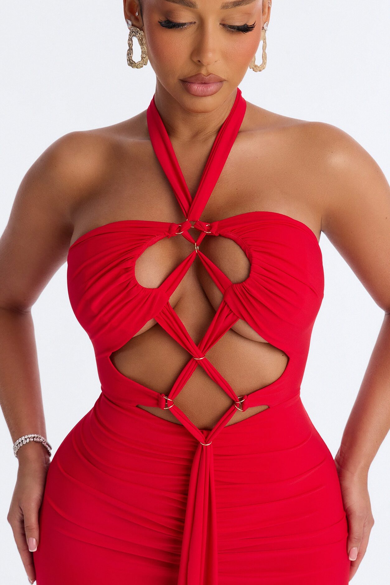 Baylee Strappy Maxi Dress - Red