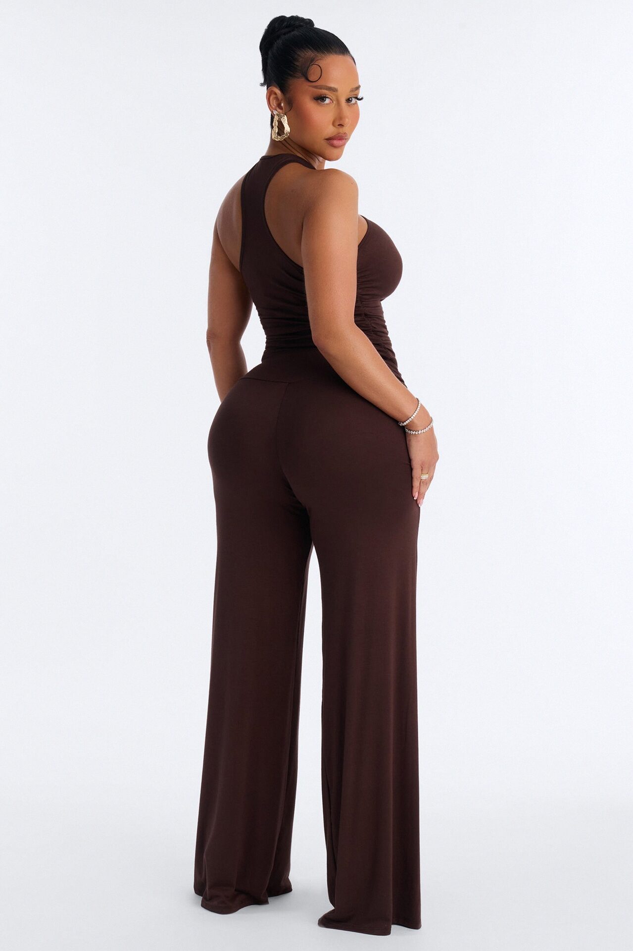 Haven Keyhole Pant Set - Chocolate