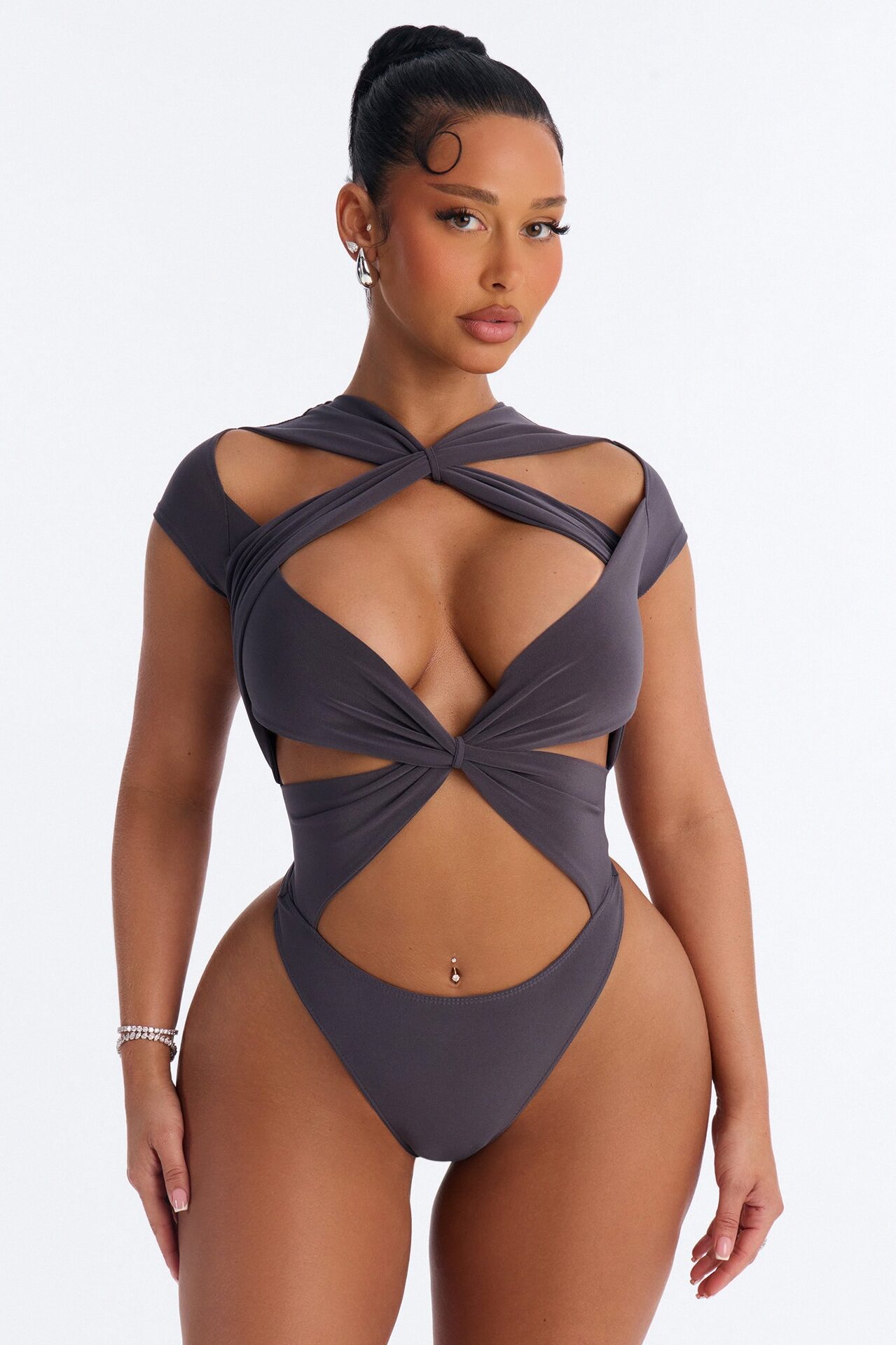 Never Too Much Bodysuit - Charcoal