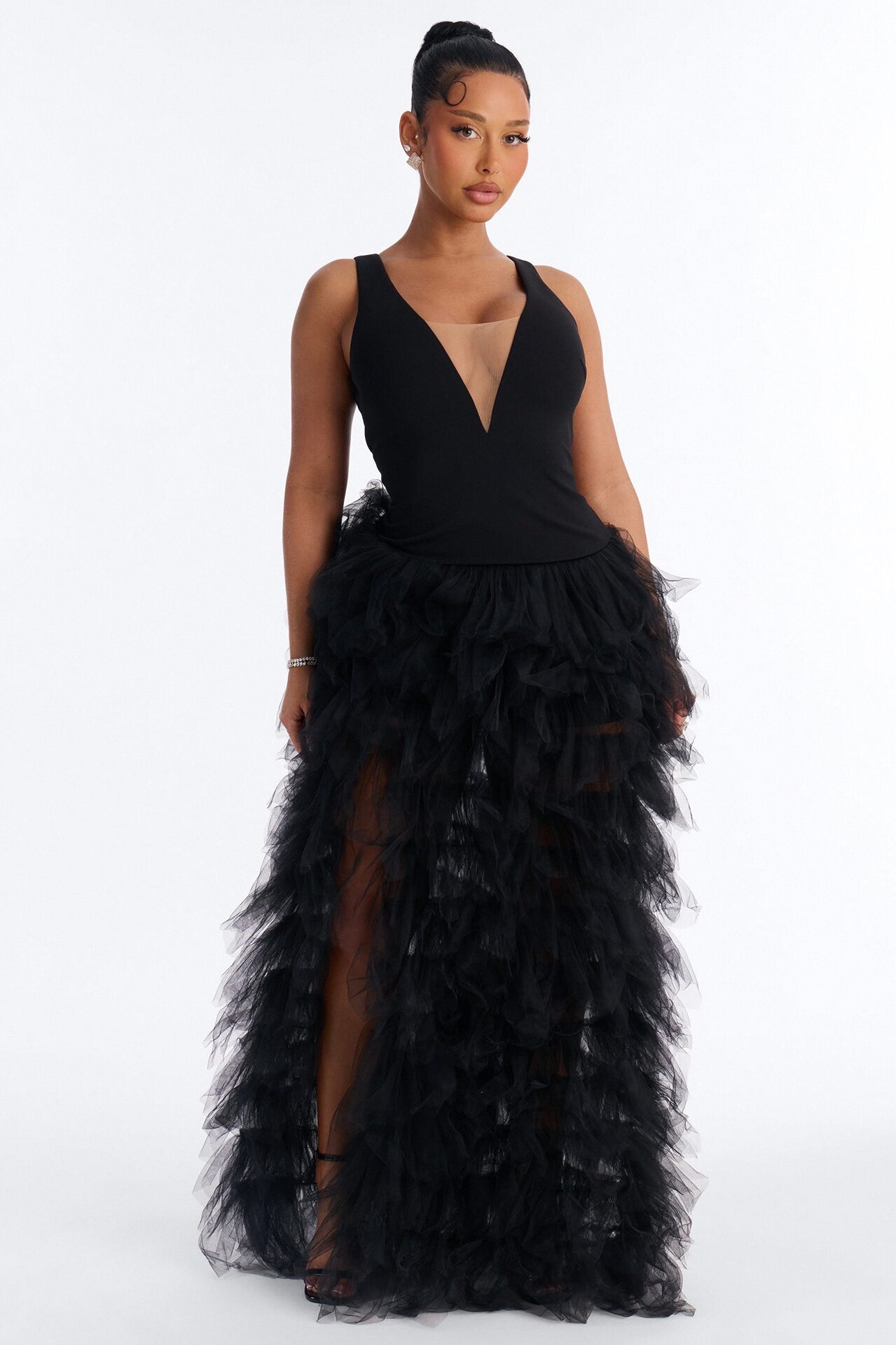Madame Slays Ruffle Gown - Black