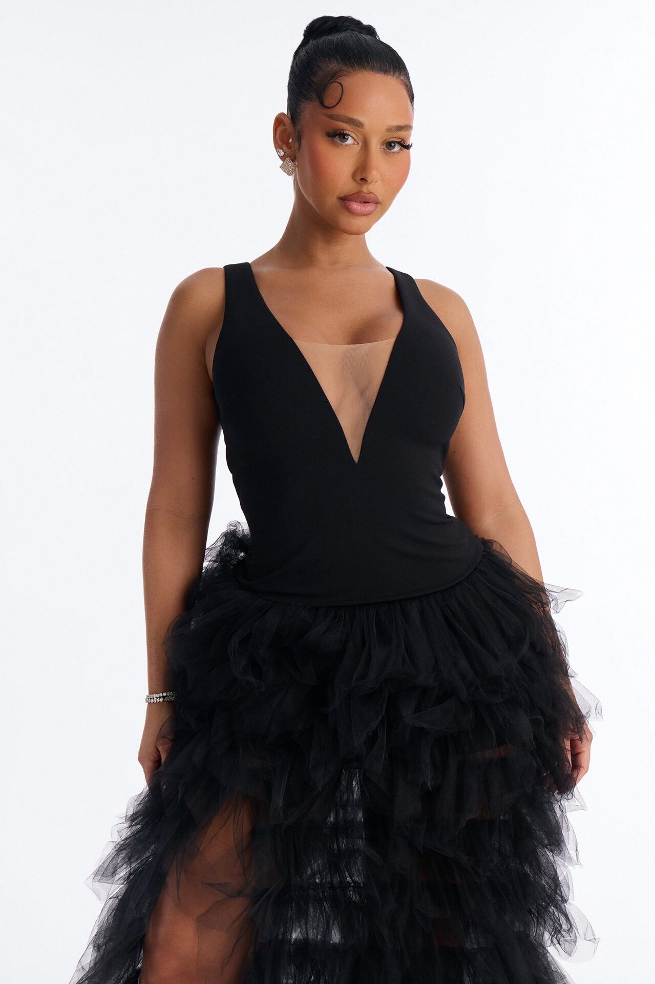 Madame Slays Ruffle Gown - Black