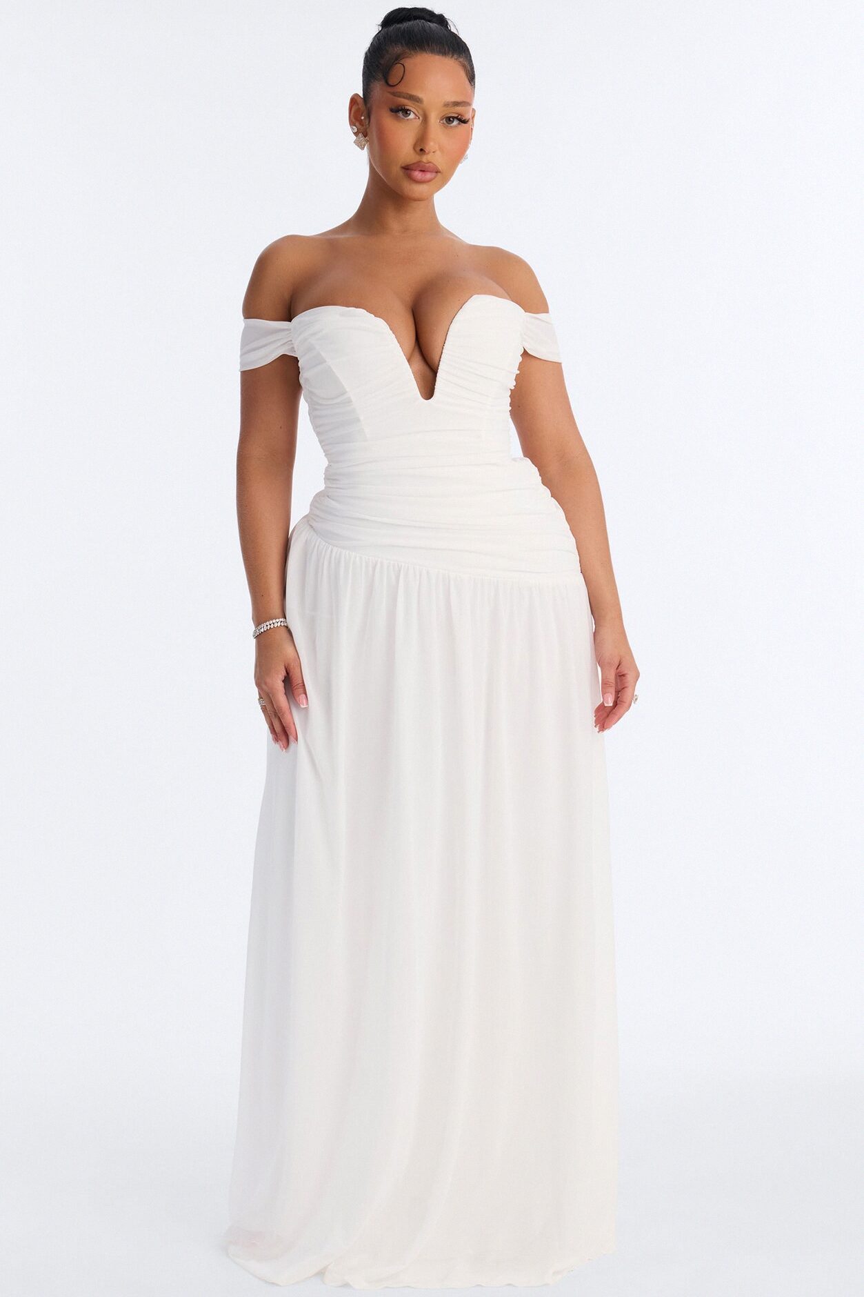 Nice Touch Ruched Gown - Ivory