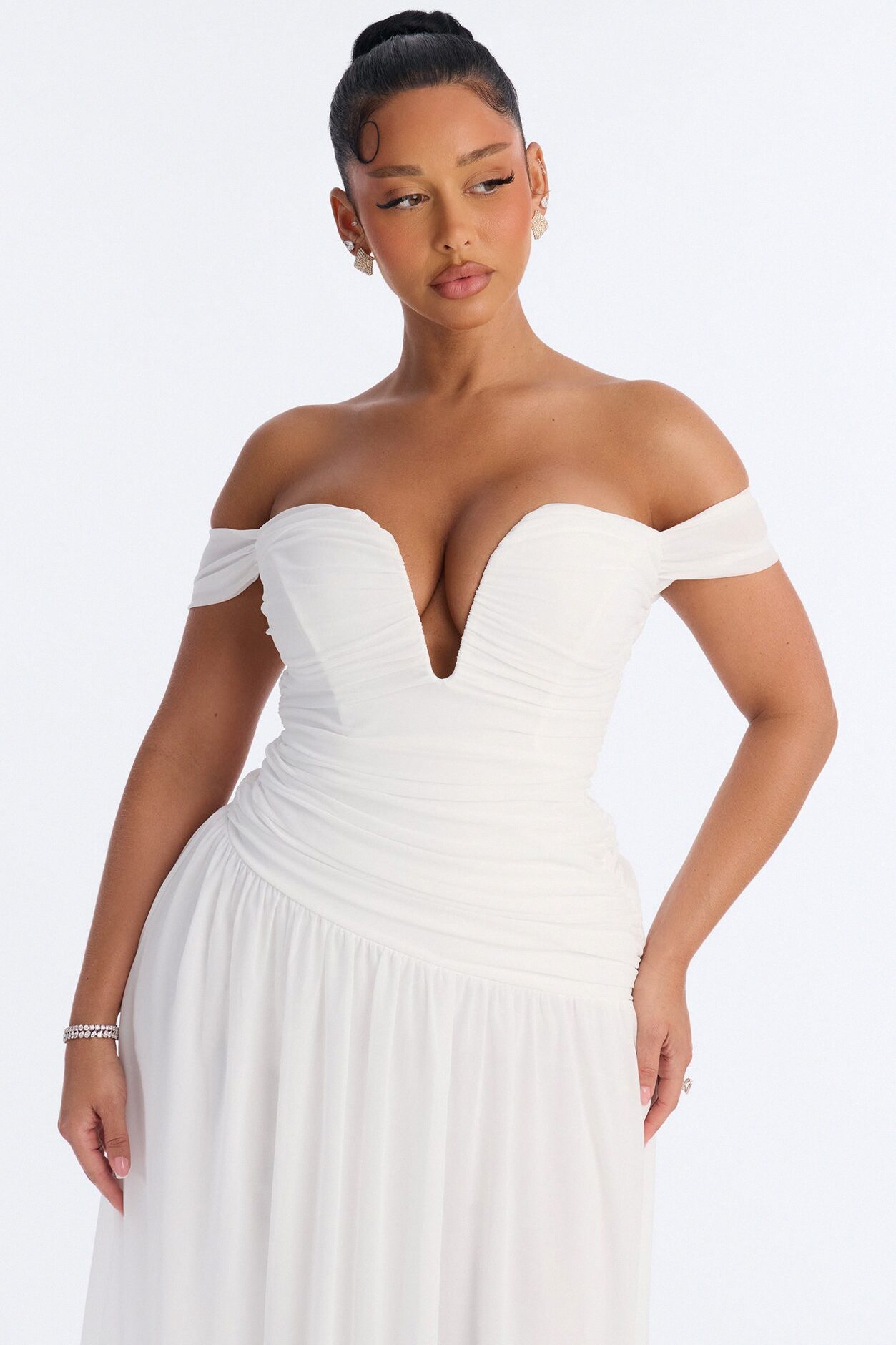 Nice Touch Ruched Gown - Ivory