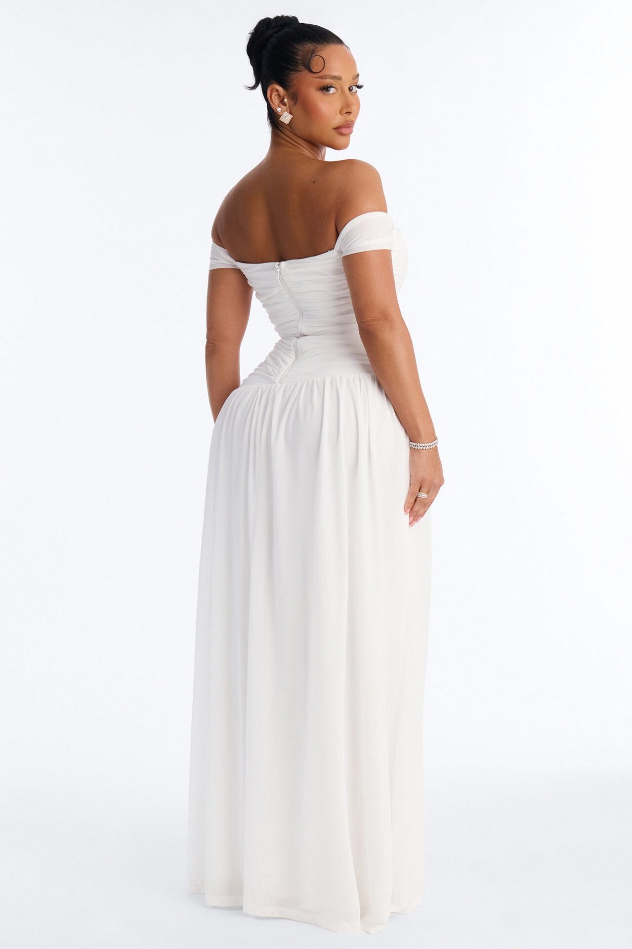 Nice Touch Ruched Gown - Ivory