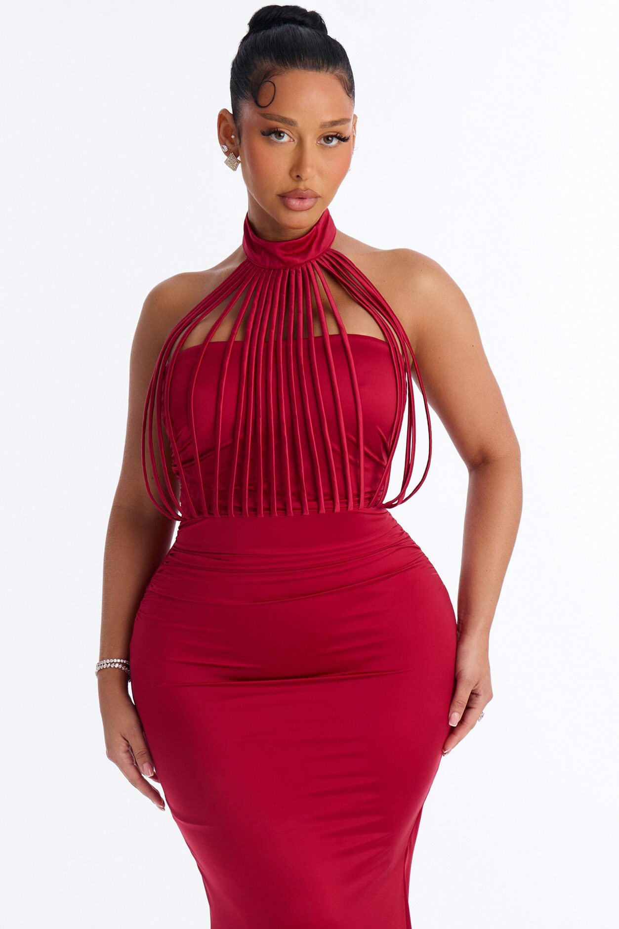 Untouchable Strappy Gown - Wine