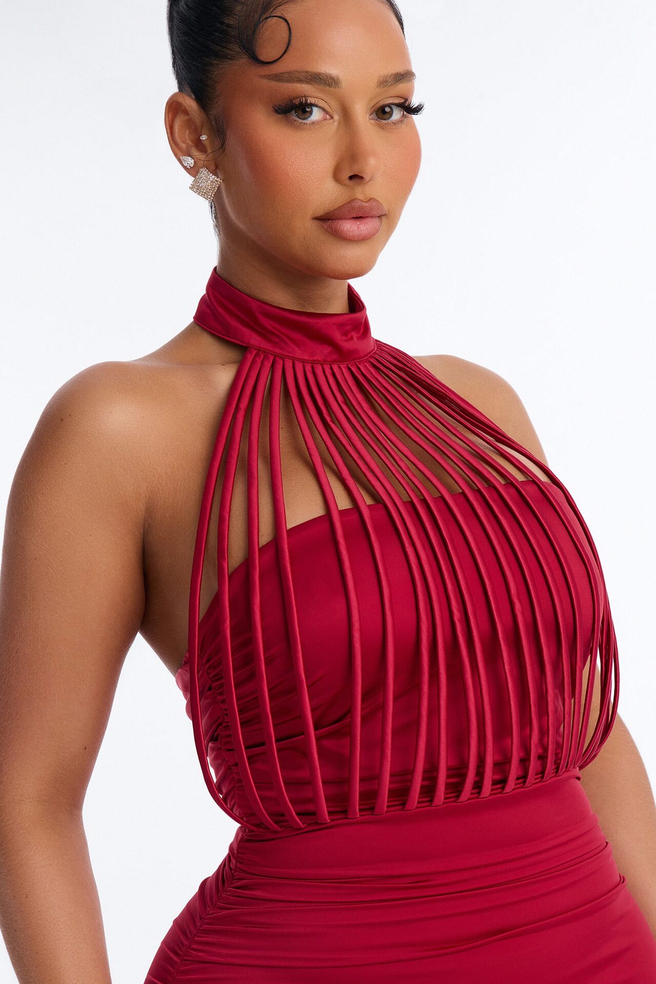 Untouchable Strappy Gown - Wine