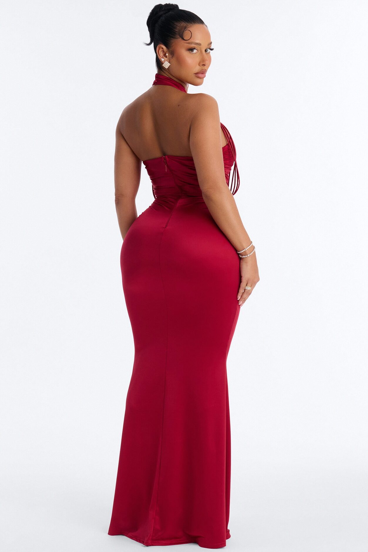 Untouchable Strappy Gown - Wine
