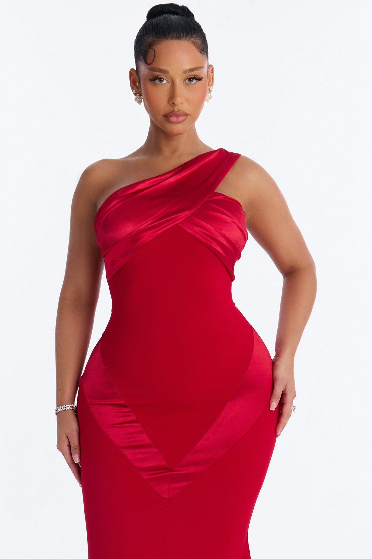 Immediate Yes One Shoulder Gown - Red