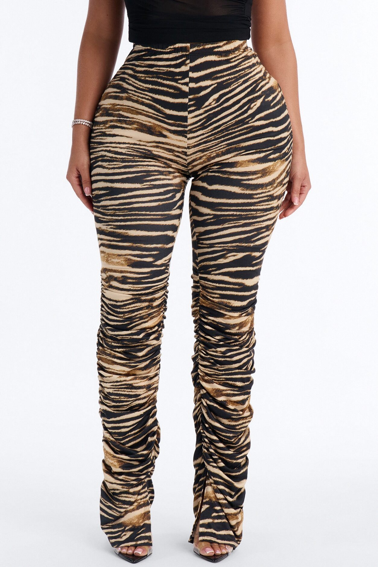 Labeled Luxe Stacked Skinny Pant - Tan/Multi