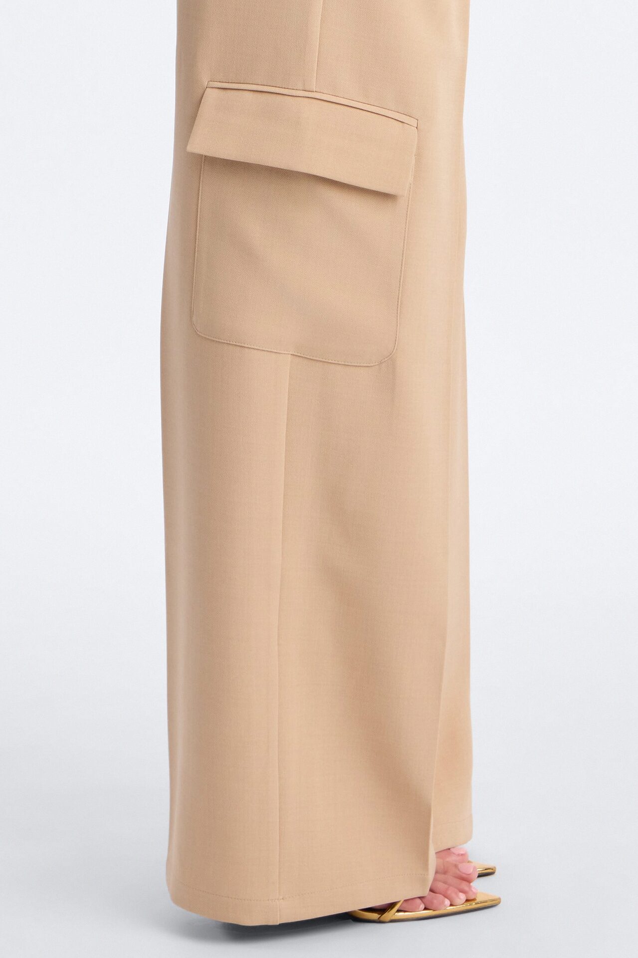 Cairo Wide Leg Cargo Trouser Pant 32″ - Khaki