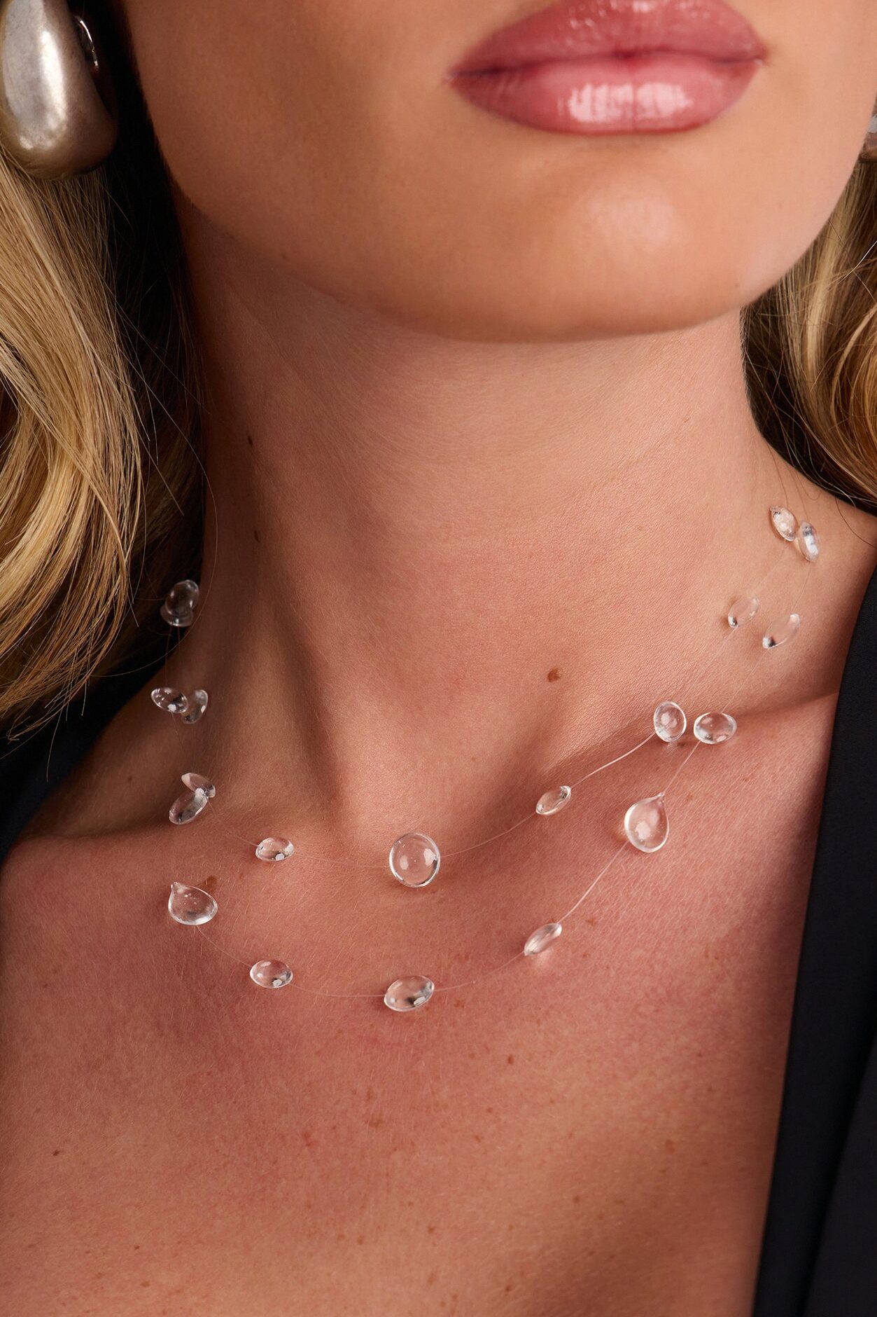Nothing Here Clear Layered Necklace - Clear