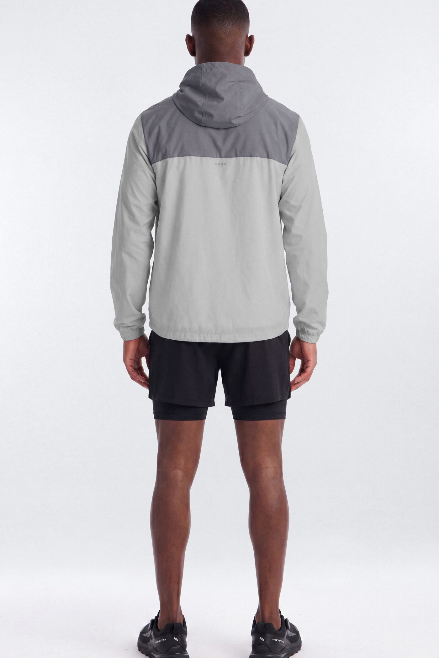 Reflective Lightweight Nylon Running Jacket - Grey/Silver