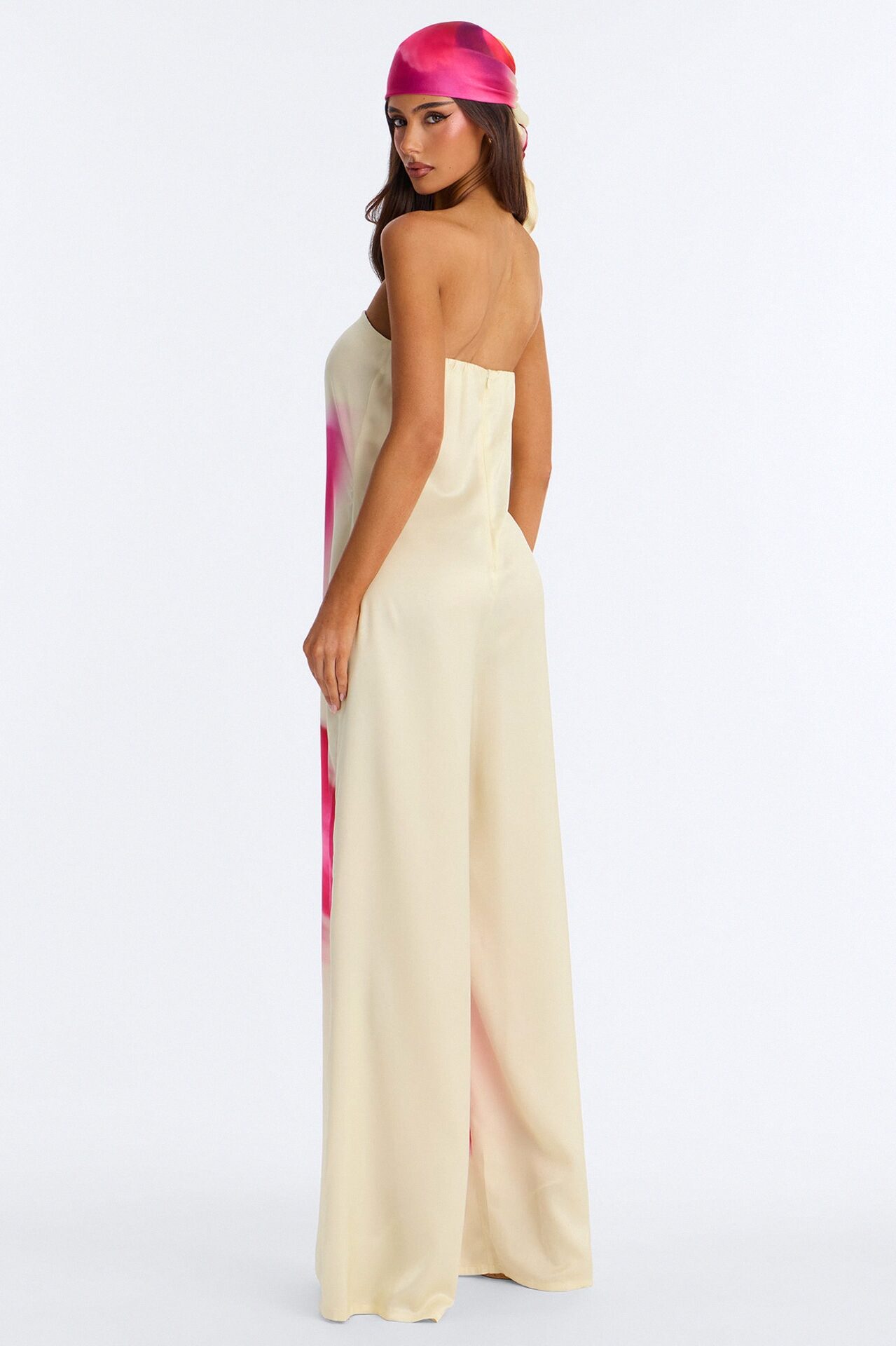 Sara Satin Head Scarf And Jumpsuit - Butter Yellow