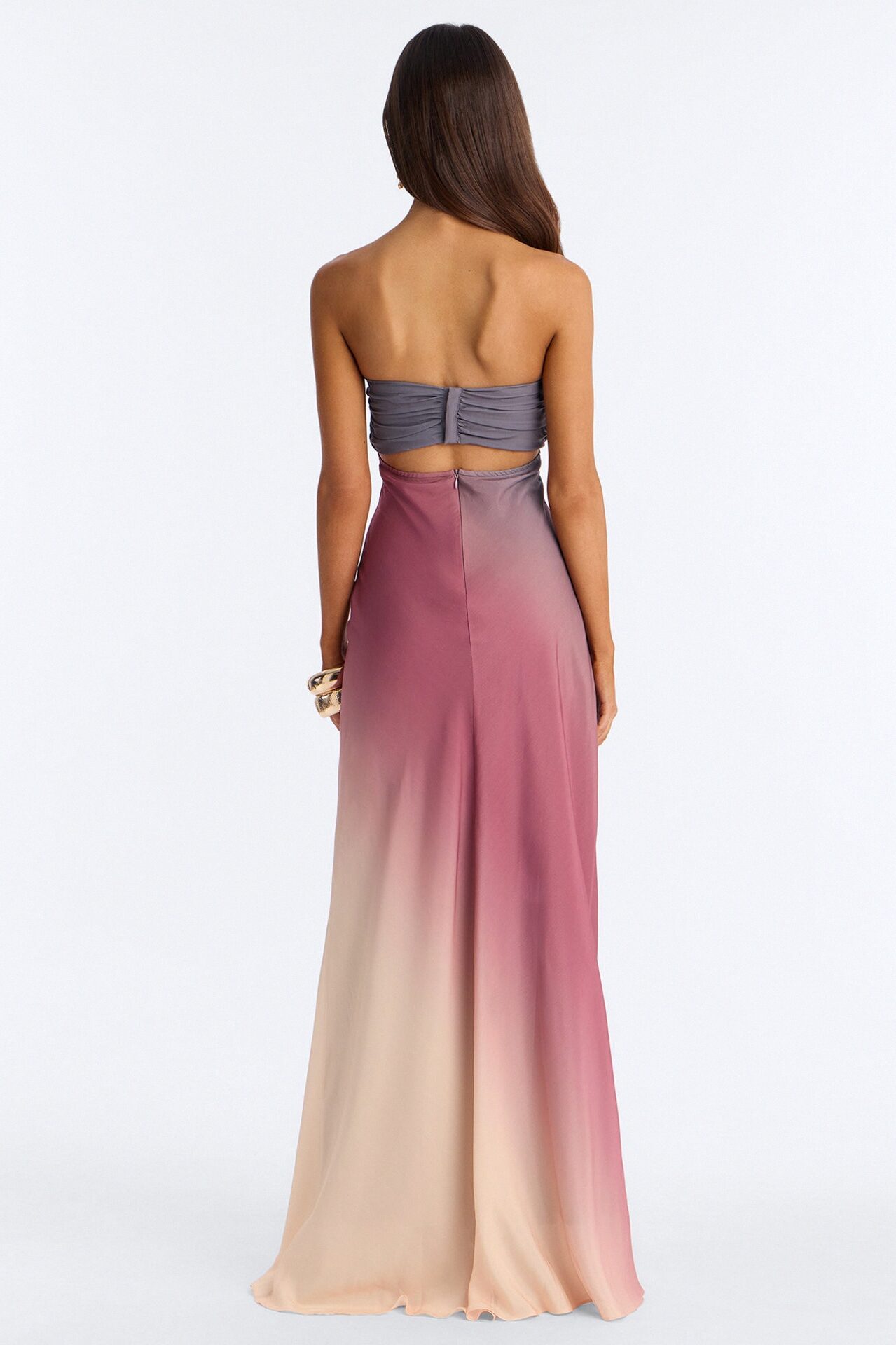 Zionna Strapless Maxi Dress - Plum/Multi