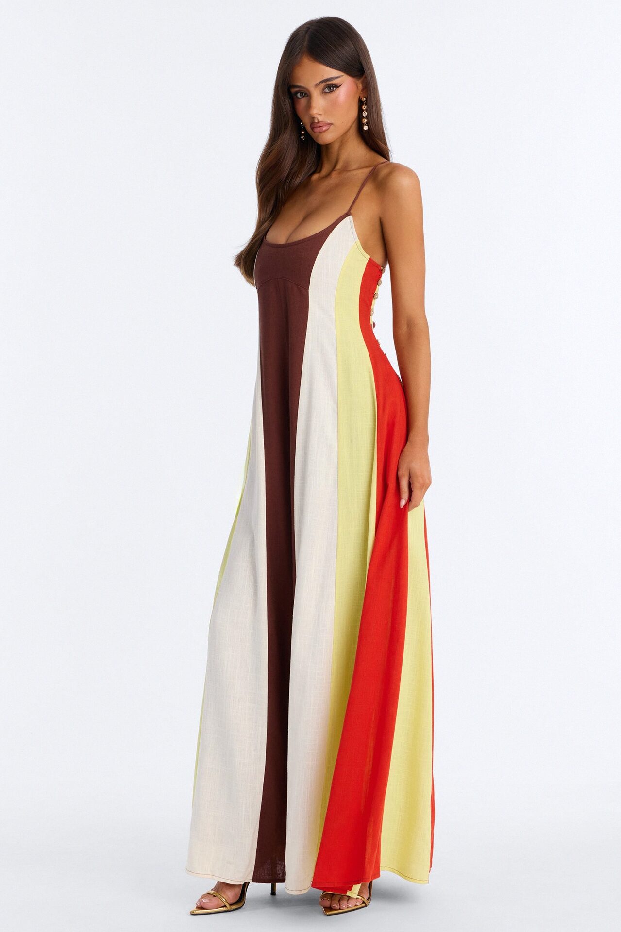 Brunch Time Contrast Trim Jumpsuit - Brown