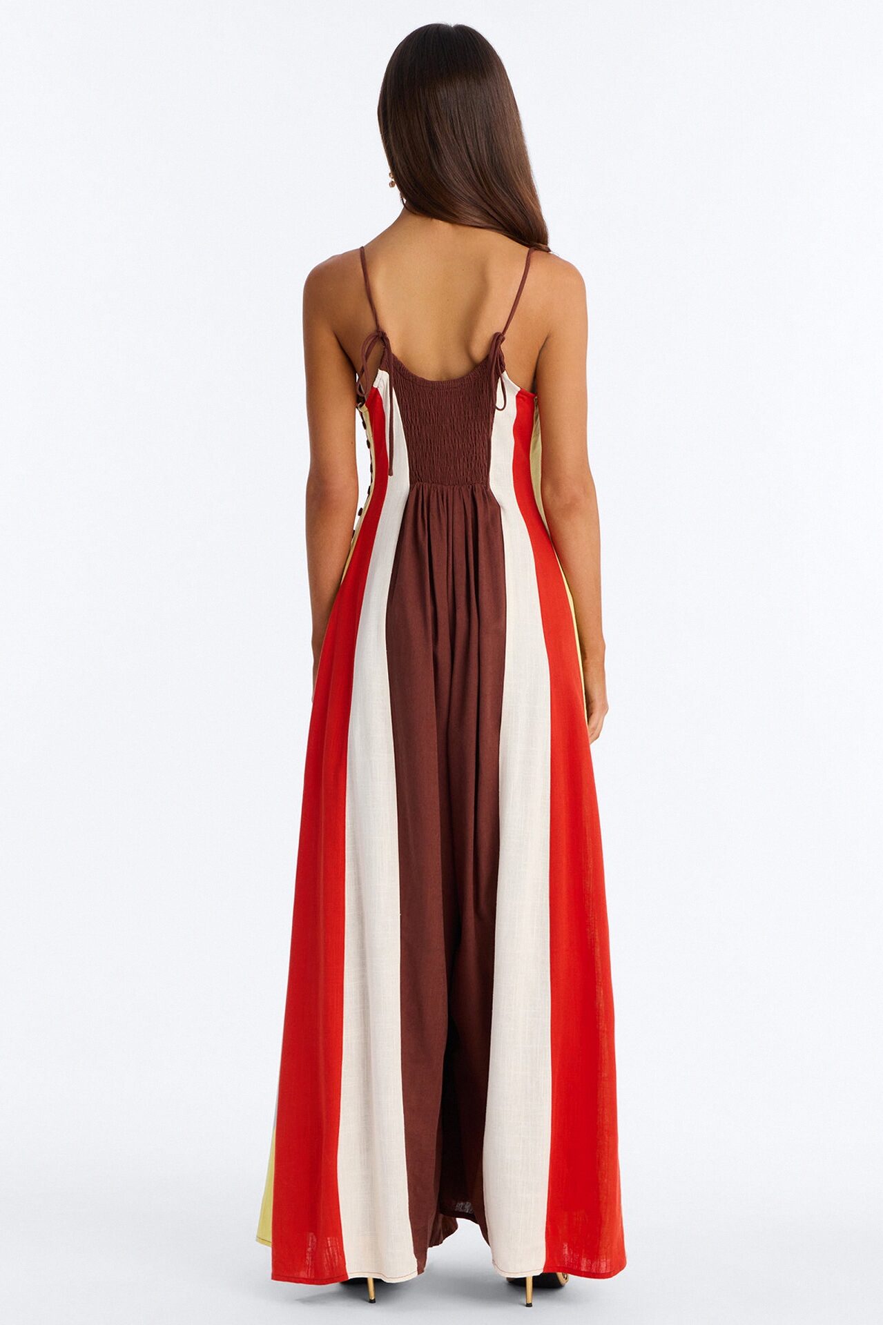 Brunch Time Contrast Trim Jumpsuit - Brown