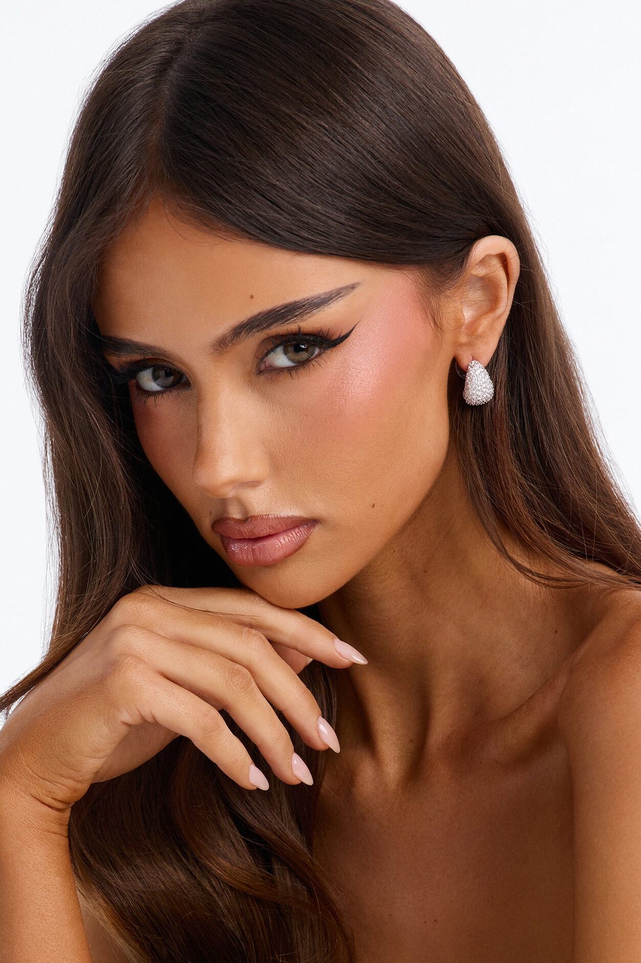 Cubic Zirconia Unforgettable Stud Earrings - Silver