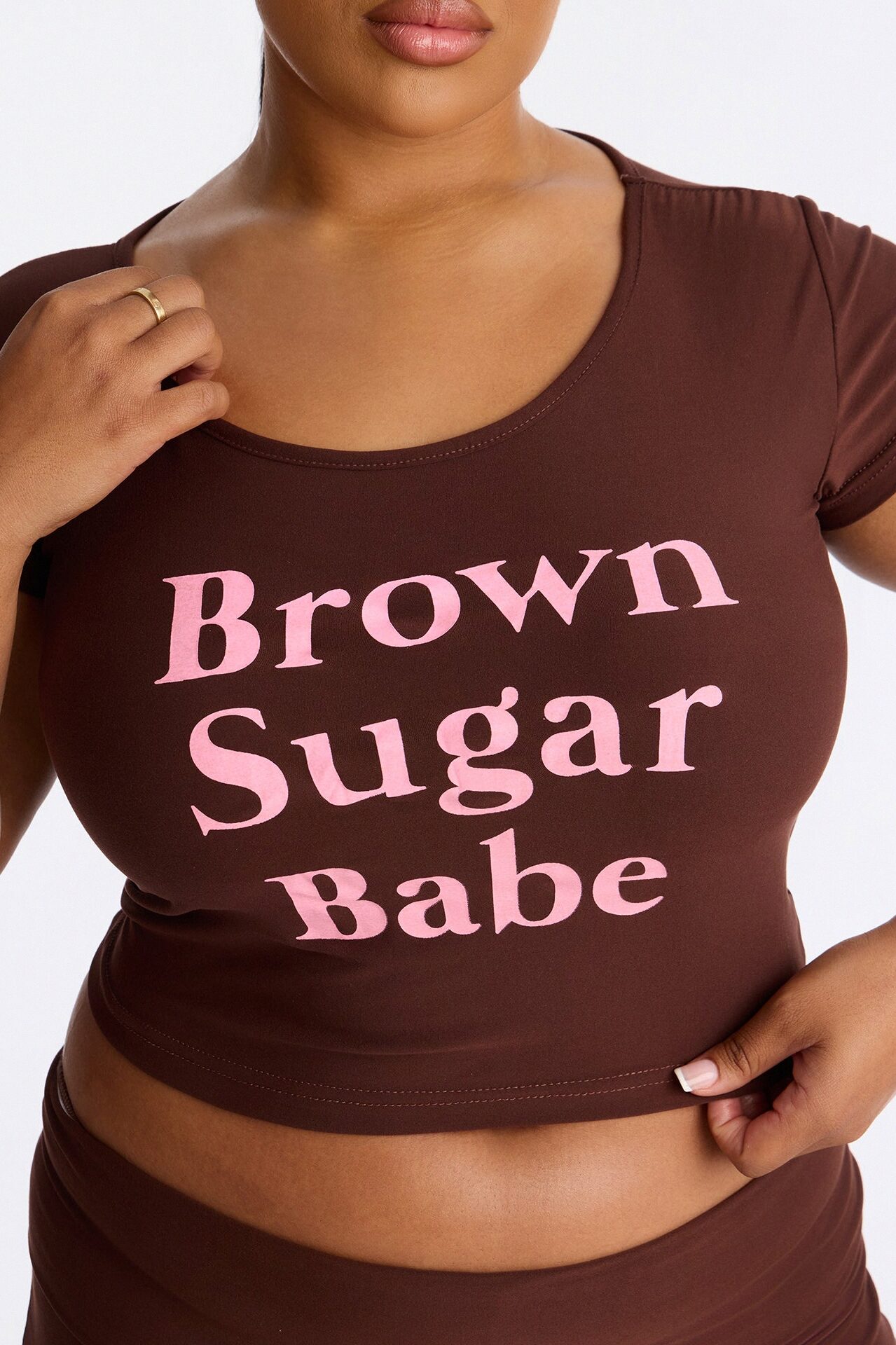 Brown Sugar Babe PJ Short Set - Dark Brown