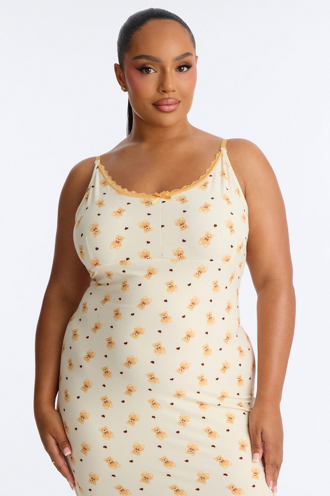Beary Cuddly PJ Nightgown - Cream