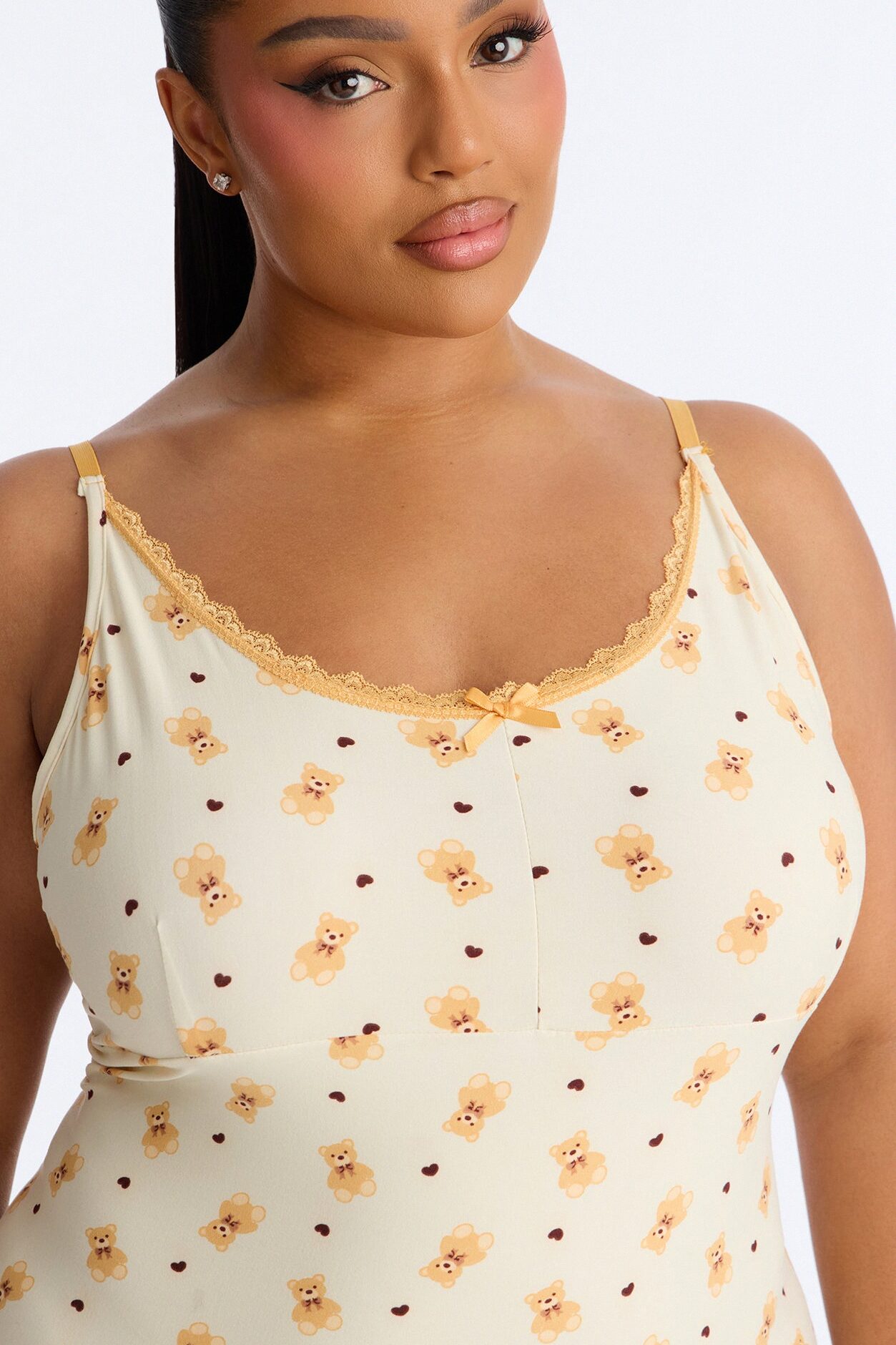Beary Cuddly PJ Nightgown - Cream