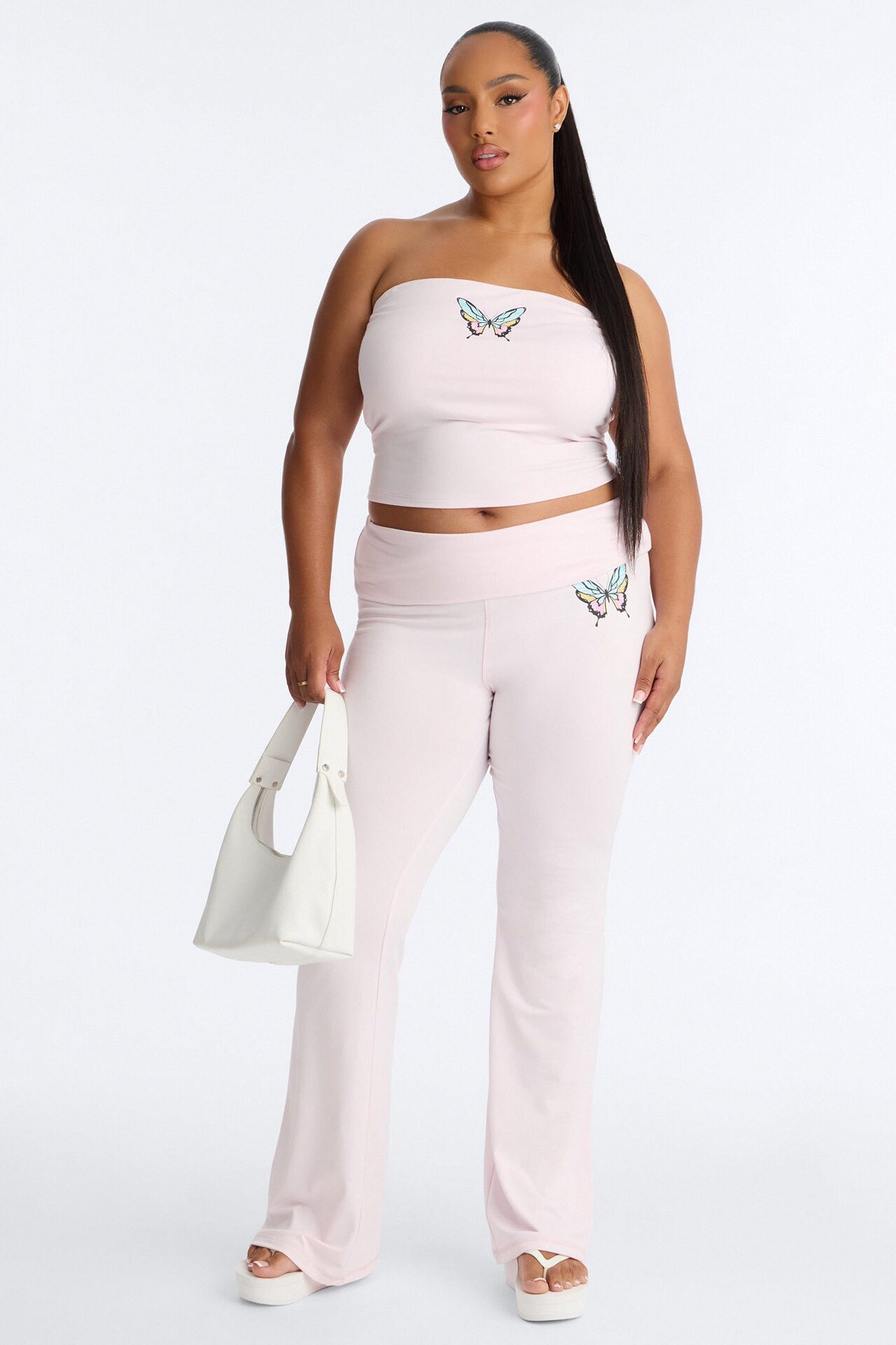 Blooming Love Tube Top Pant Set - Pink