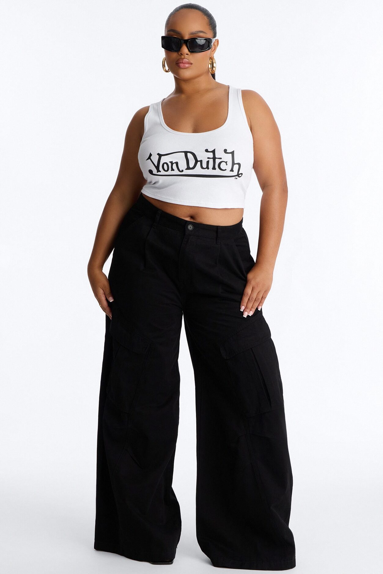 Von Dutch Fitted Crop Tank - White