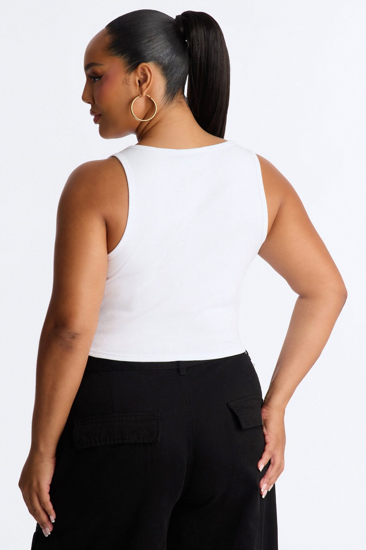 Von Dutch Fitted Crop Tank - White