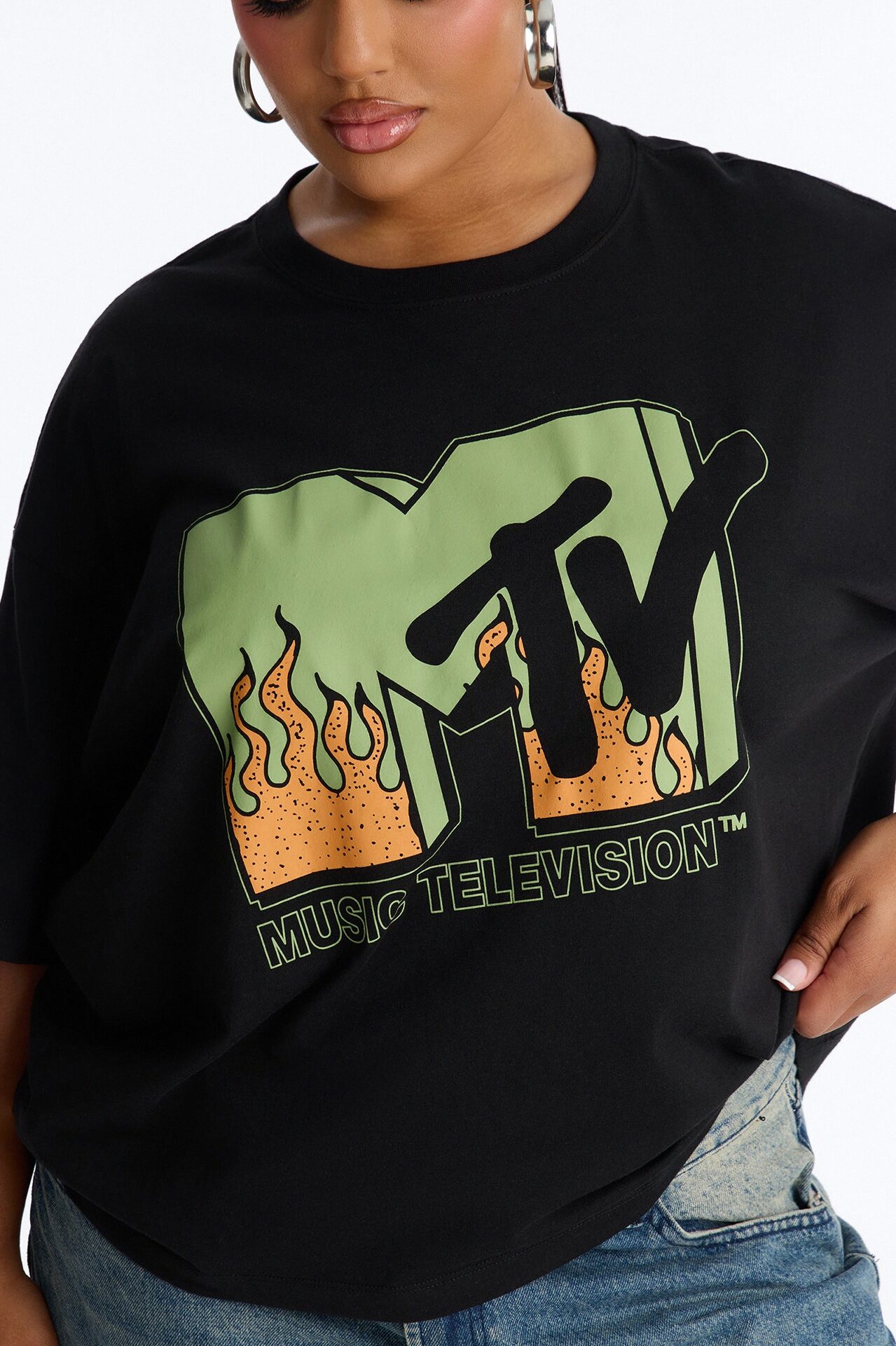 MTV Flames Boxy Tee - Black
