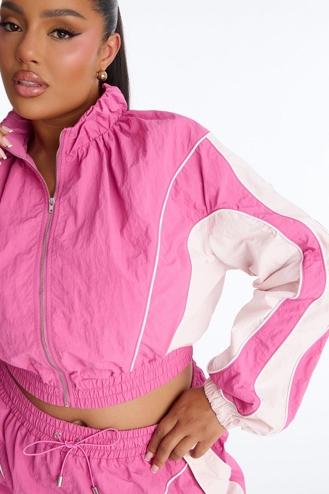 New Era Colorblock Windbreaker Jacket - Pink/combo