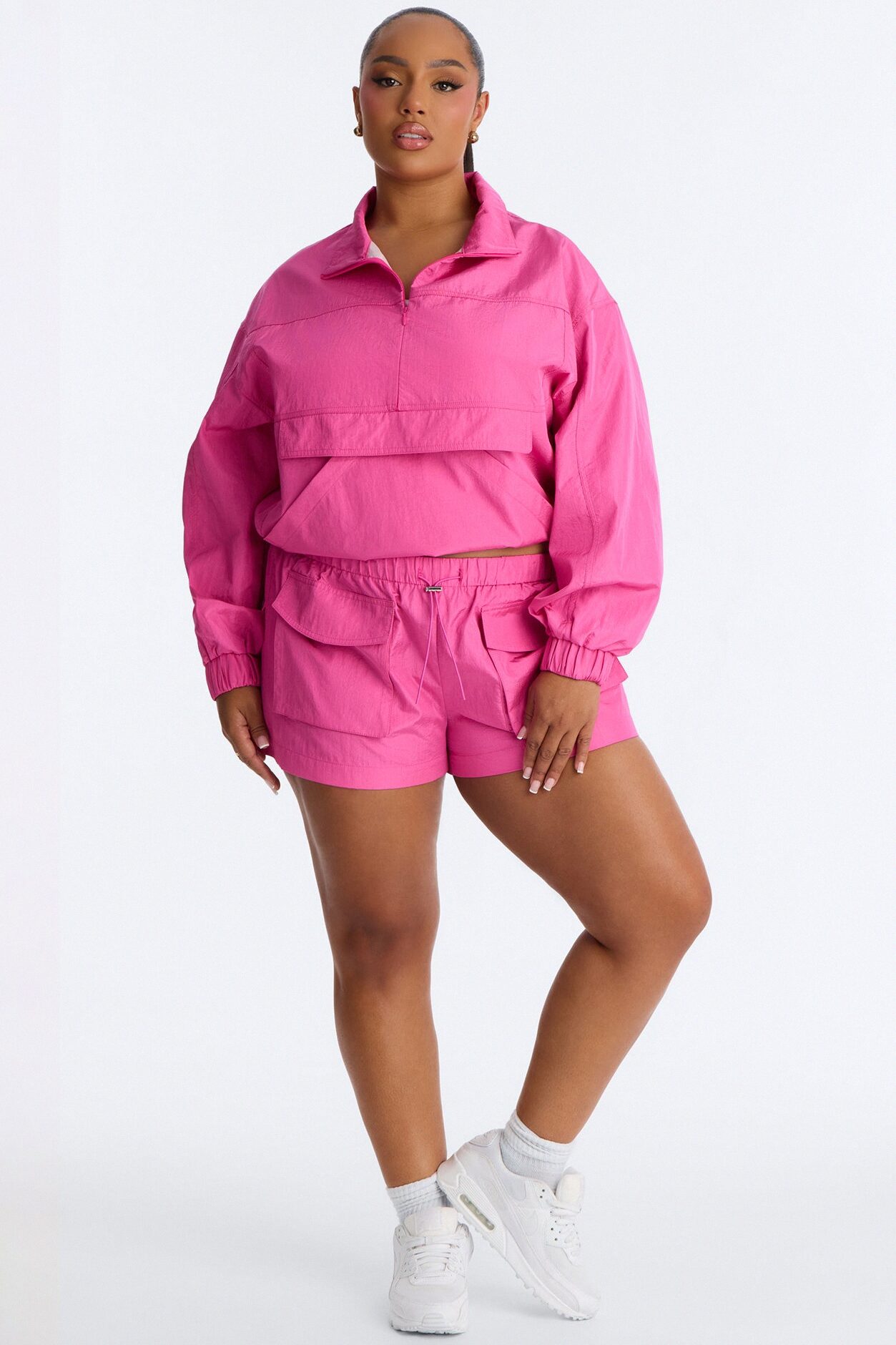 Connie Mid Rise Windbreaker Short - Pink