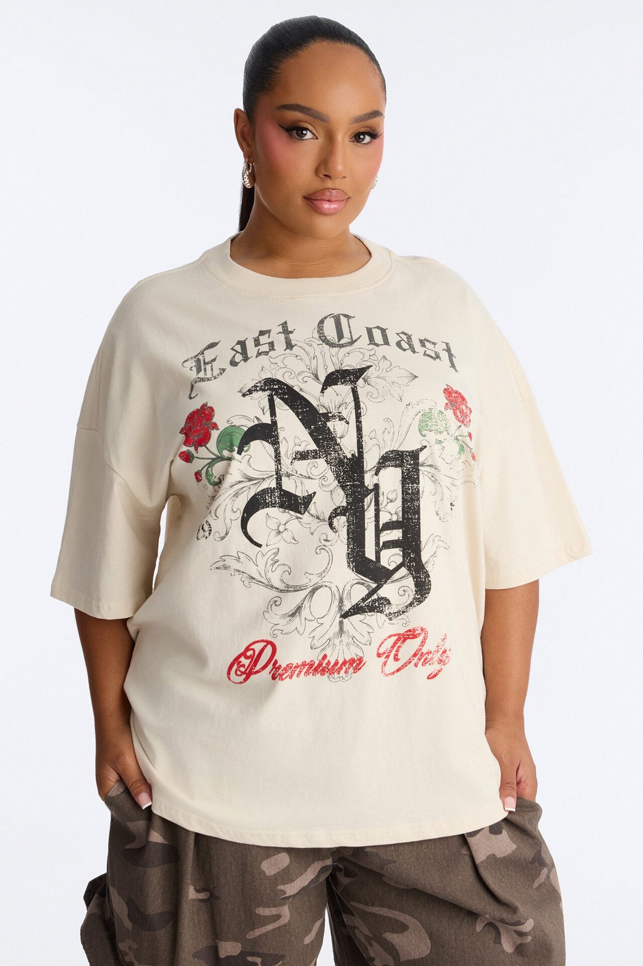 East Coast Roses Tee - Off White