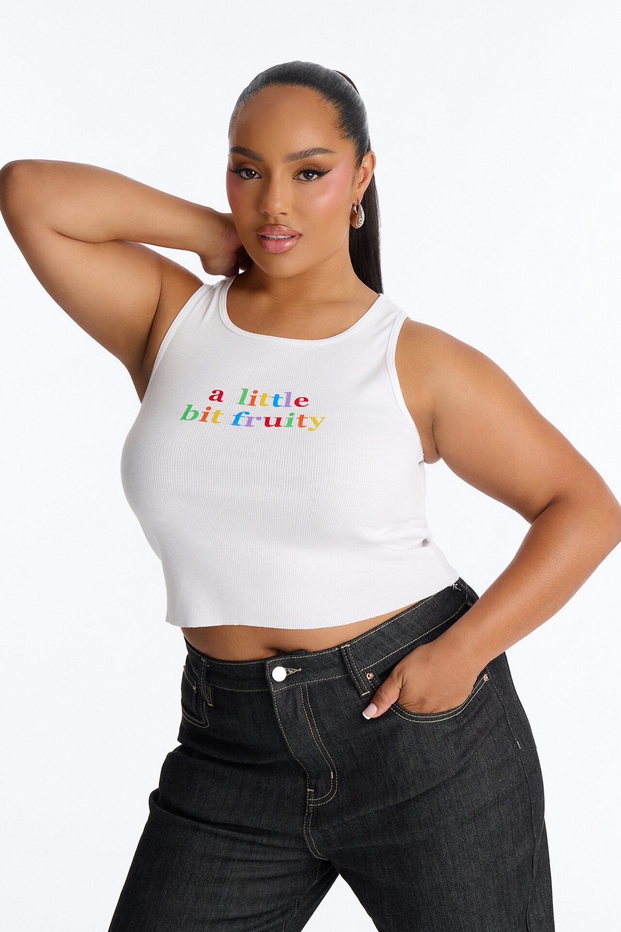 Little Bit Fruity Tank Top - White/combo