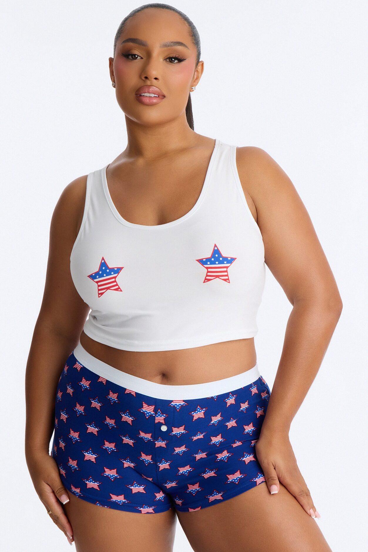 All The Above Stars PJ Short Set - Red/White