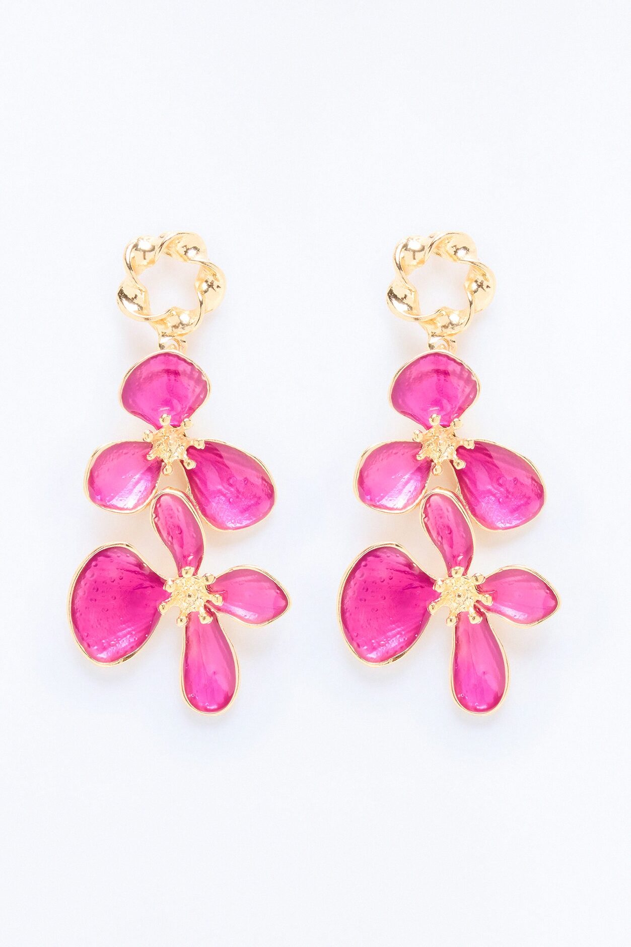 Lotus Dreams Earrings - Gold/Purple