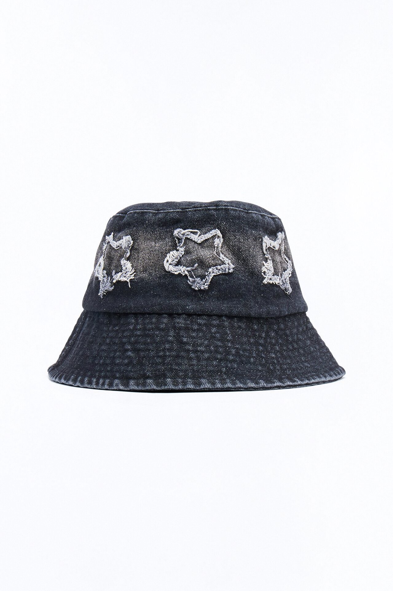 Cosmo Distress Denim Bucket Hat - Black Wash