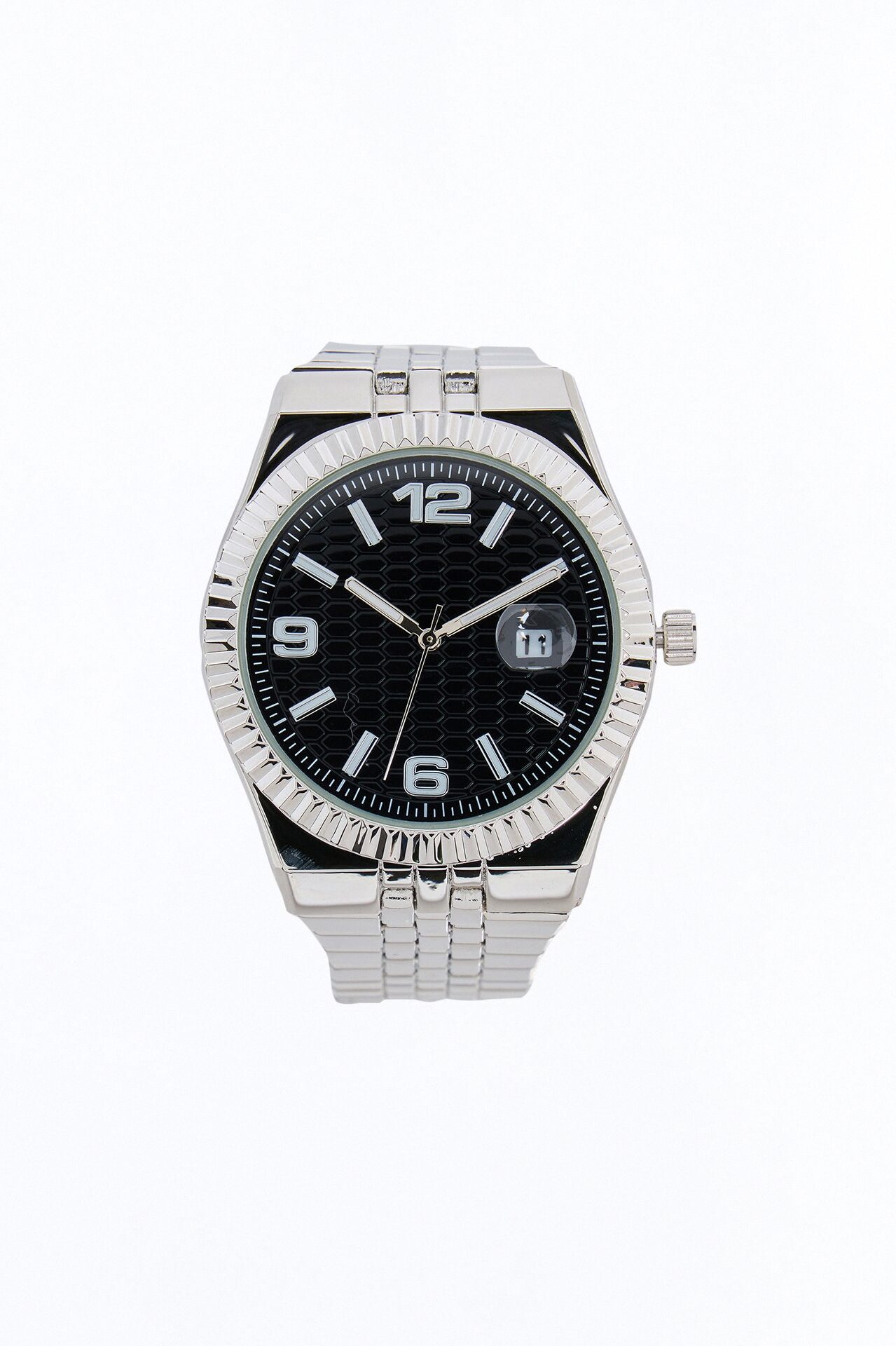 Silver Jubilee Black Dial Watch - Silver/Black