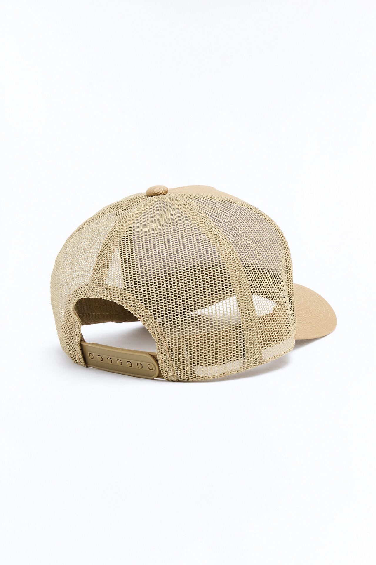 Basic Mesh Back Panel Snapback Hat - Khaki