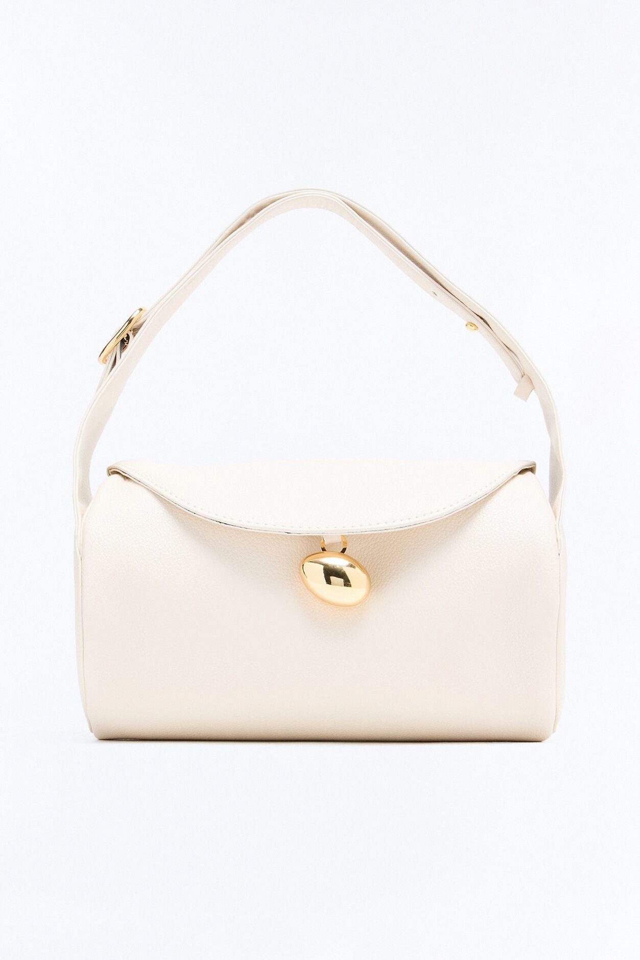 Minimal Talk Faux Leather Shoulder Bag - Ivory