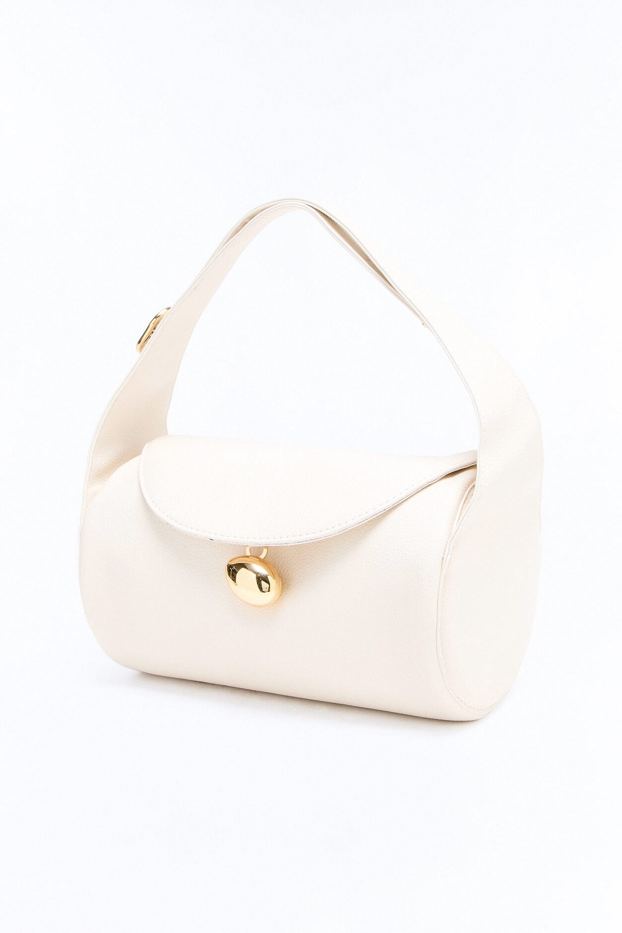 Minimal Talk Faux Leather Shoulder Bag - Ivory