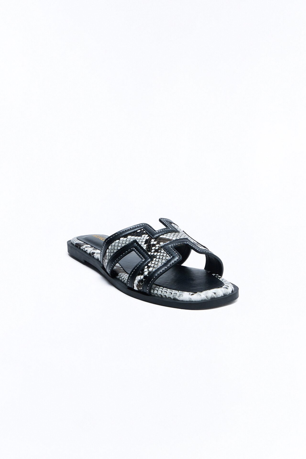 Lukey Slip On Flat Sandals - Black/combo