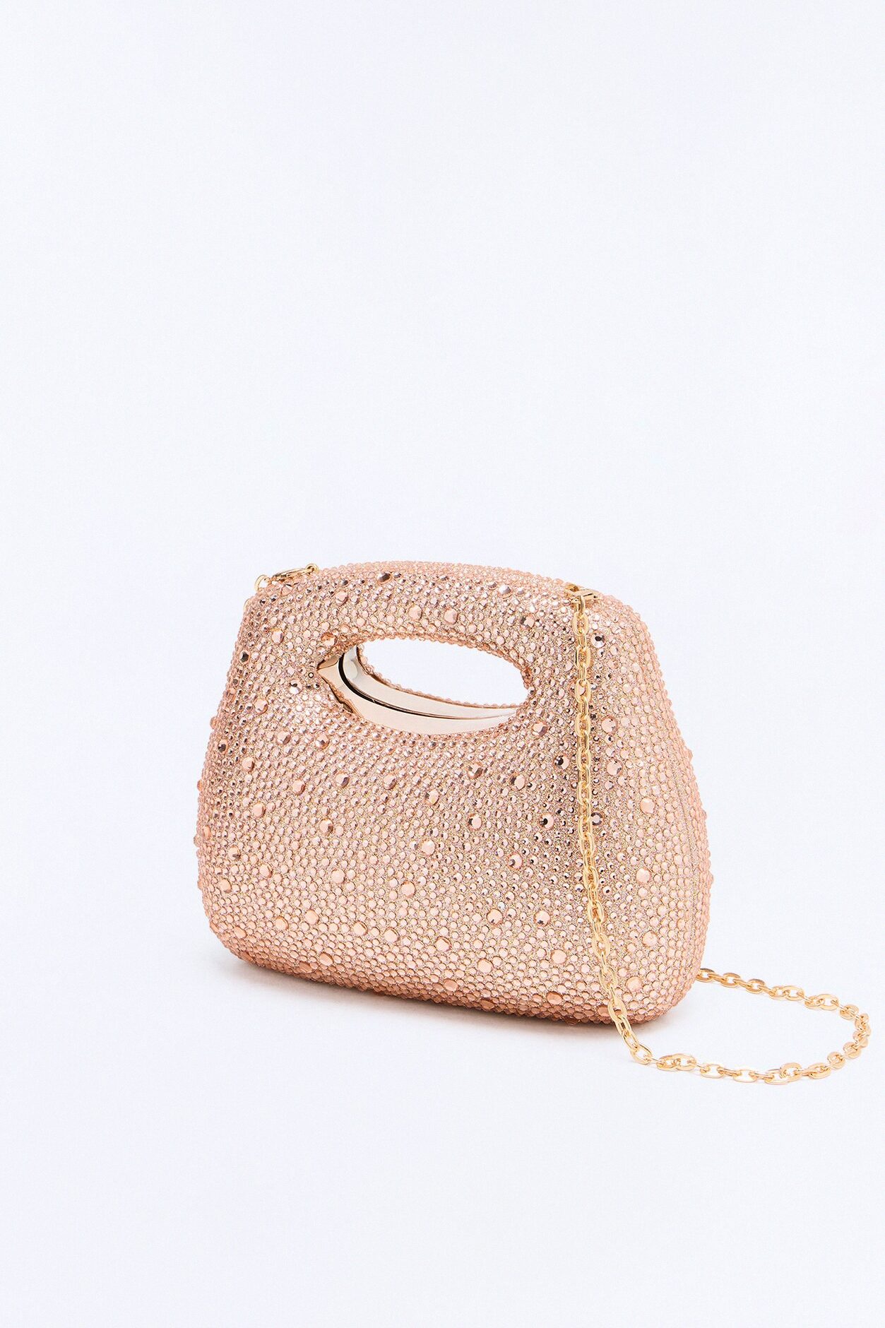 Fireworks Rhinestone Clutch - Champagne