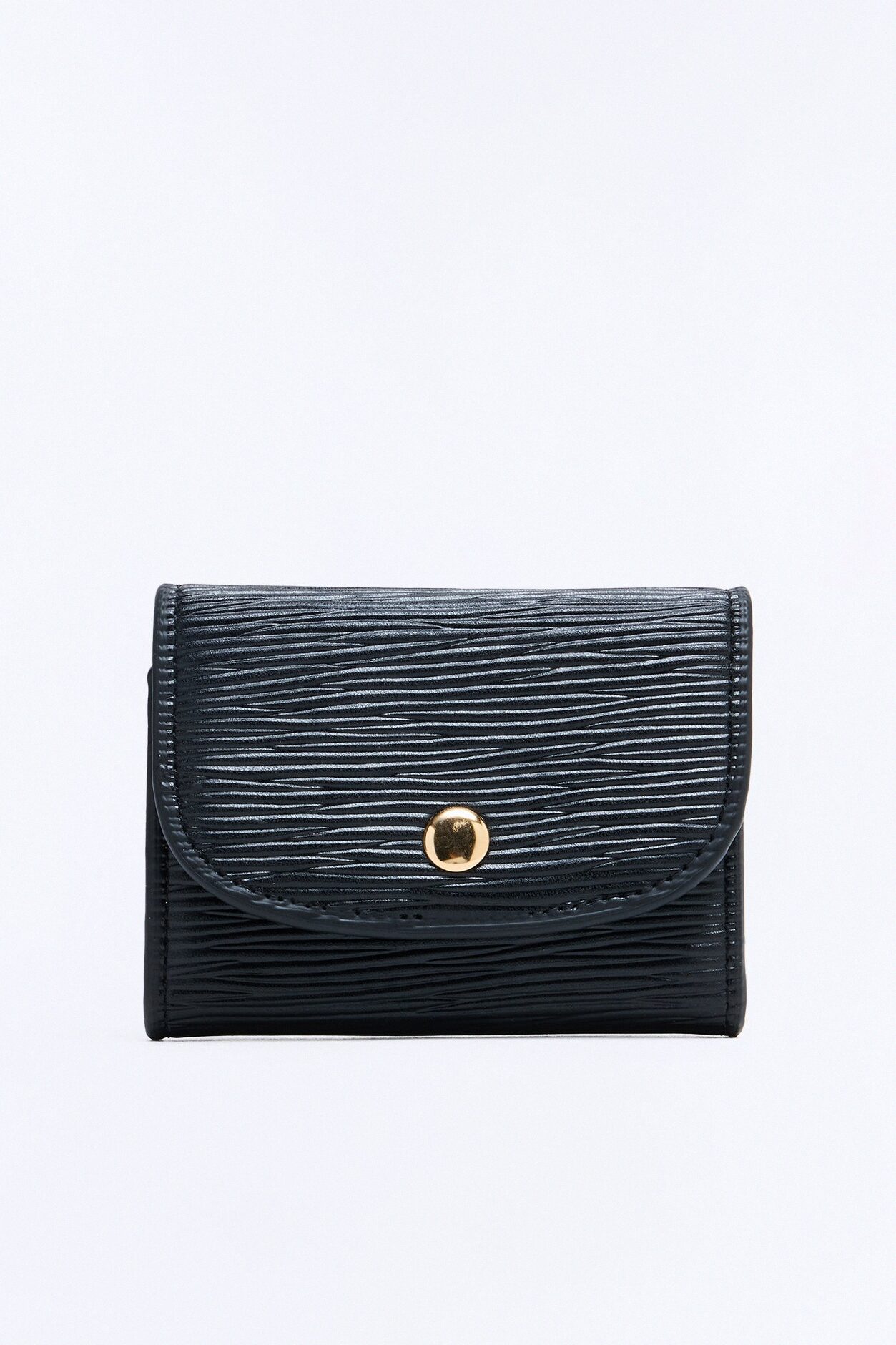 It's Giving Money Faux Leather Fold Over Wallet - Black